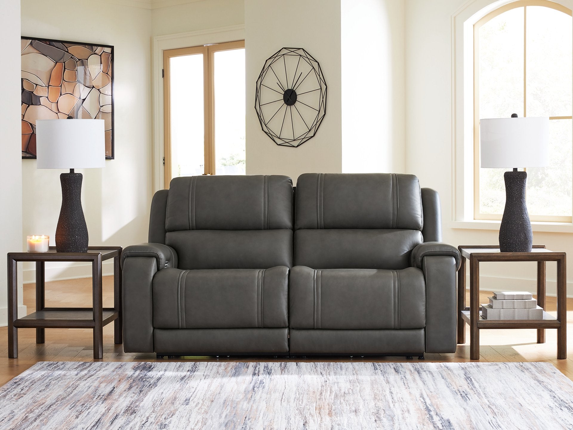 5Z - Pittson Power Reclining Sectional Loveseat - Luxury Home Furniture (MI)