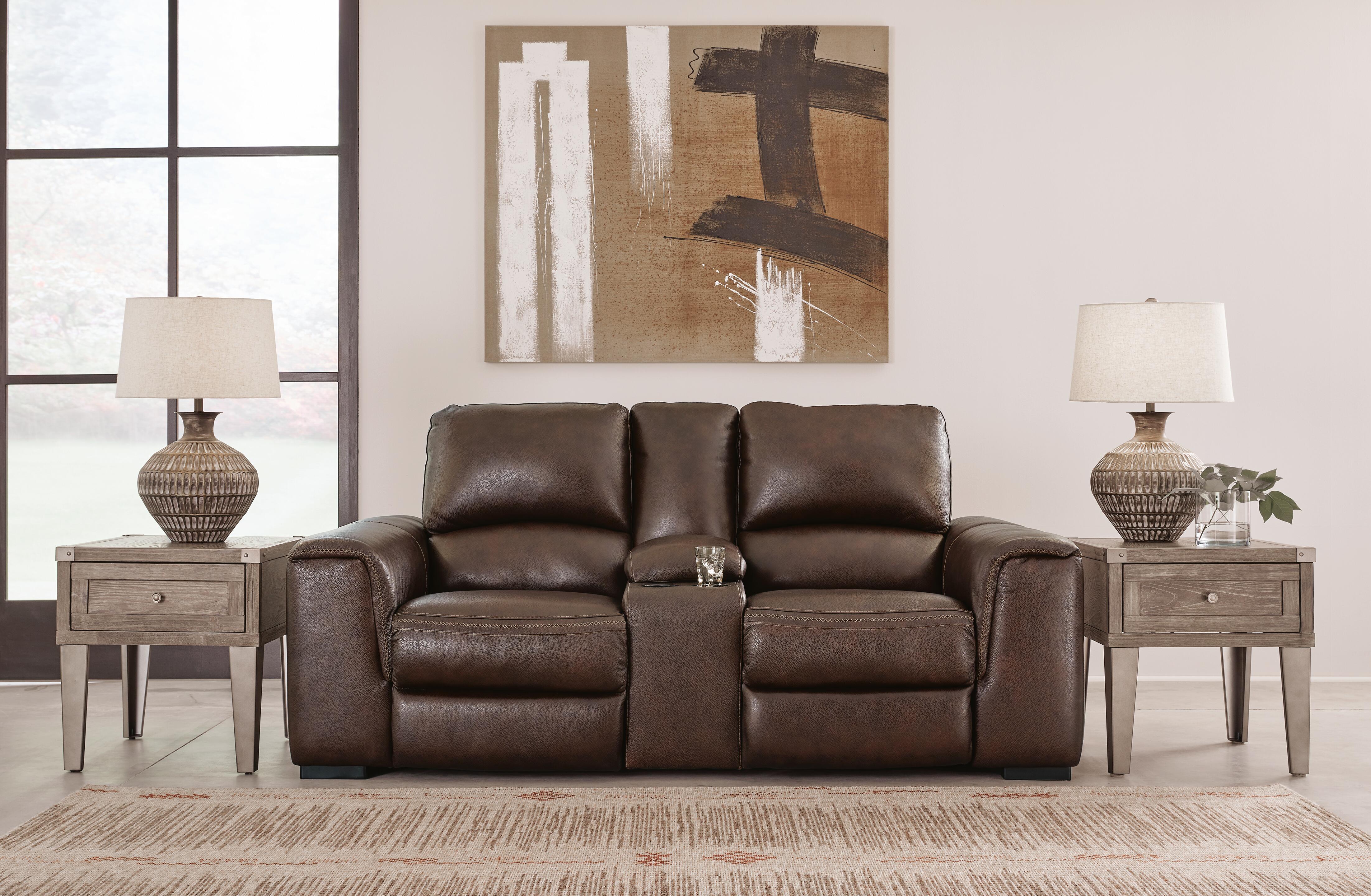 Alessandro Power Reclining Loveseat with Console - Luxury Home Furniture (MI)