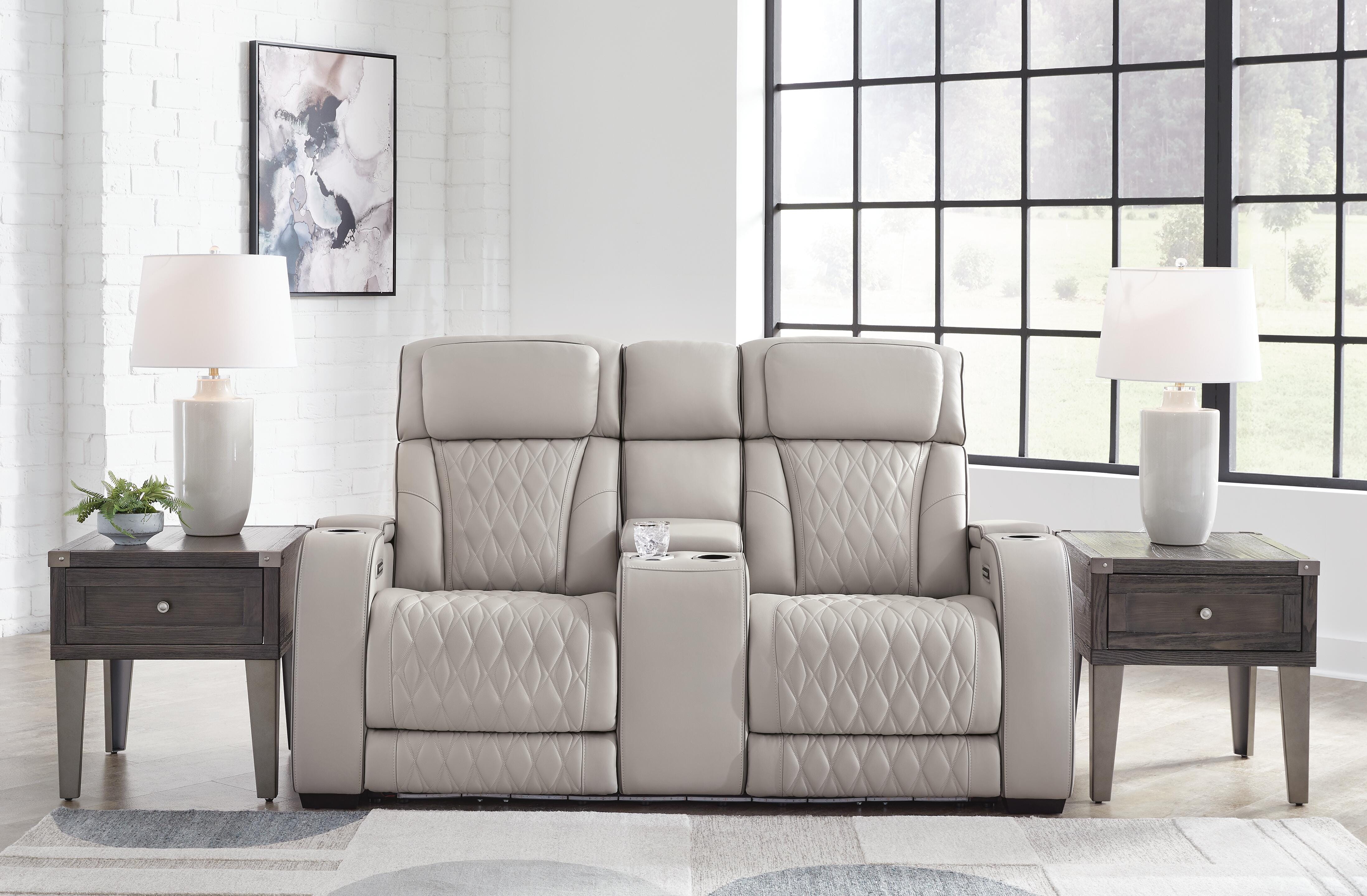 Boyington Power Reclining Loveseat with Console - Luxury Home Furniture (MI)