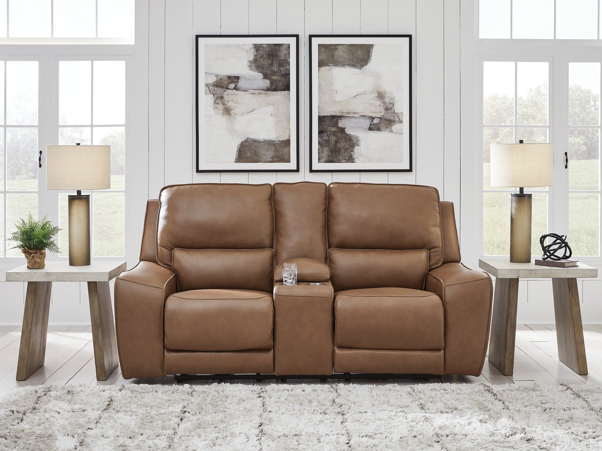 DeepWakes Power Reclining Loveseat with Console - Luxury Home Furniture (MI)