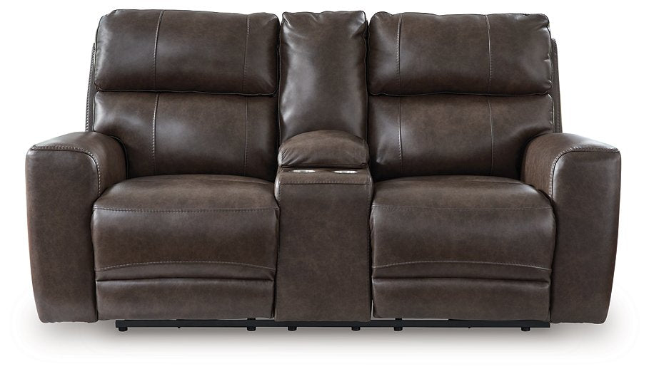 Crossplex Power Reclining Loveseat with Console - Luxury Home Furniture (MI)