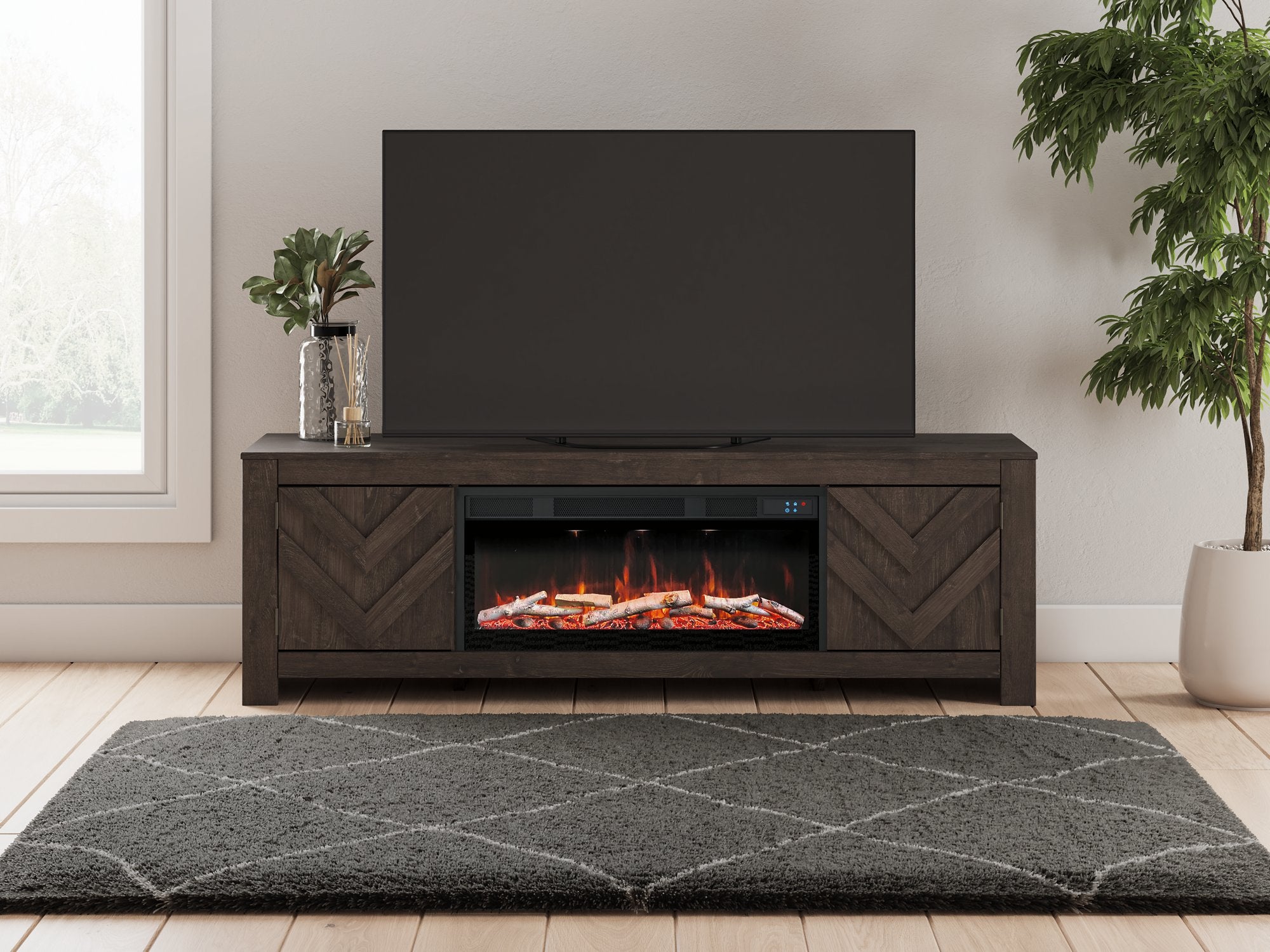 Cayboni 71" TV Stand with Electric Fireplace - Luxury Home Furniture (MI)