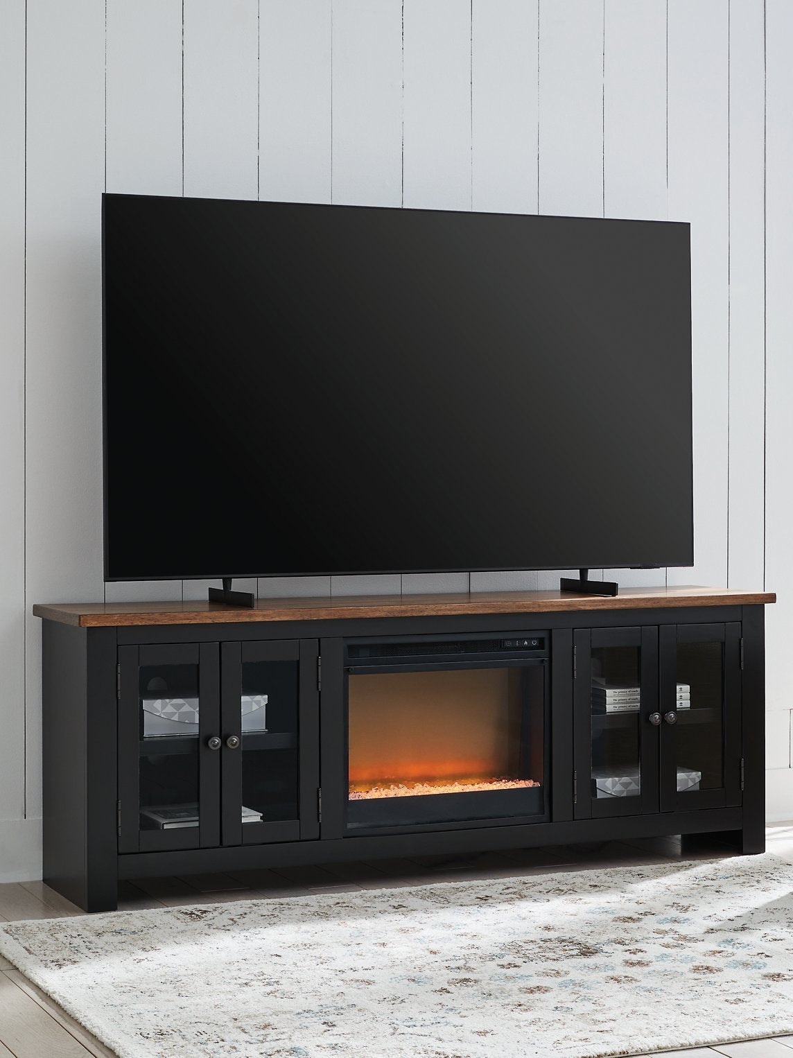 Wildenauer 76" TV Stand with Electric Fireplace - Luxury Home Furniture (MI)