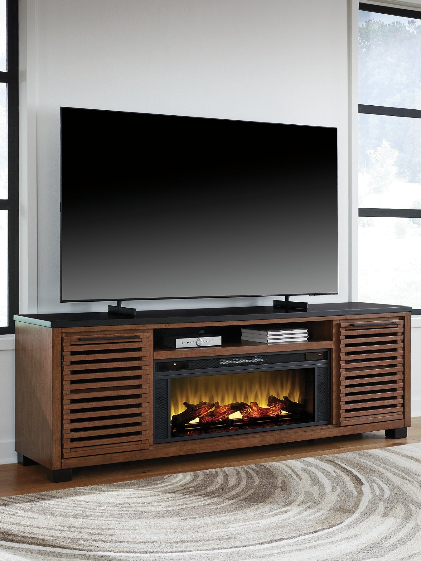 Kallari 84" TV Stand with Electric Fireplace - Luxury Home Furniture (MI)