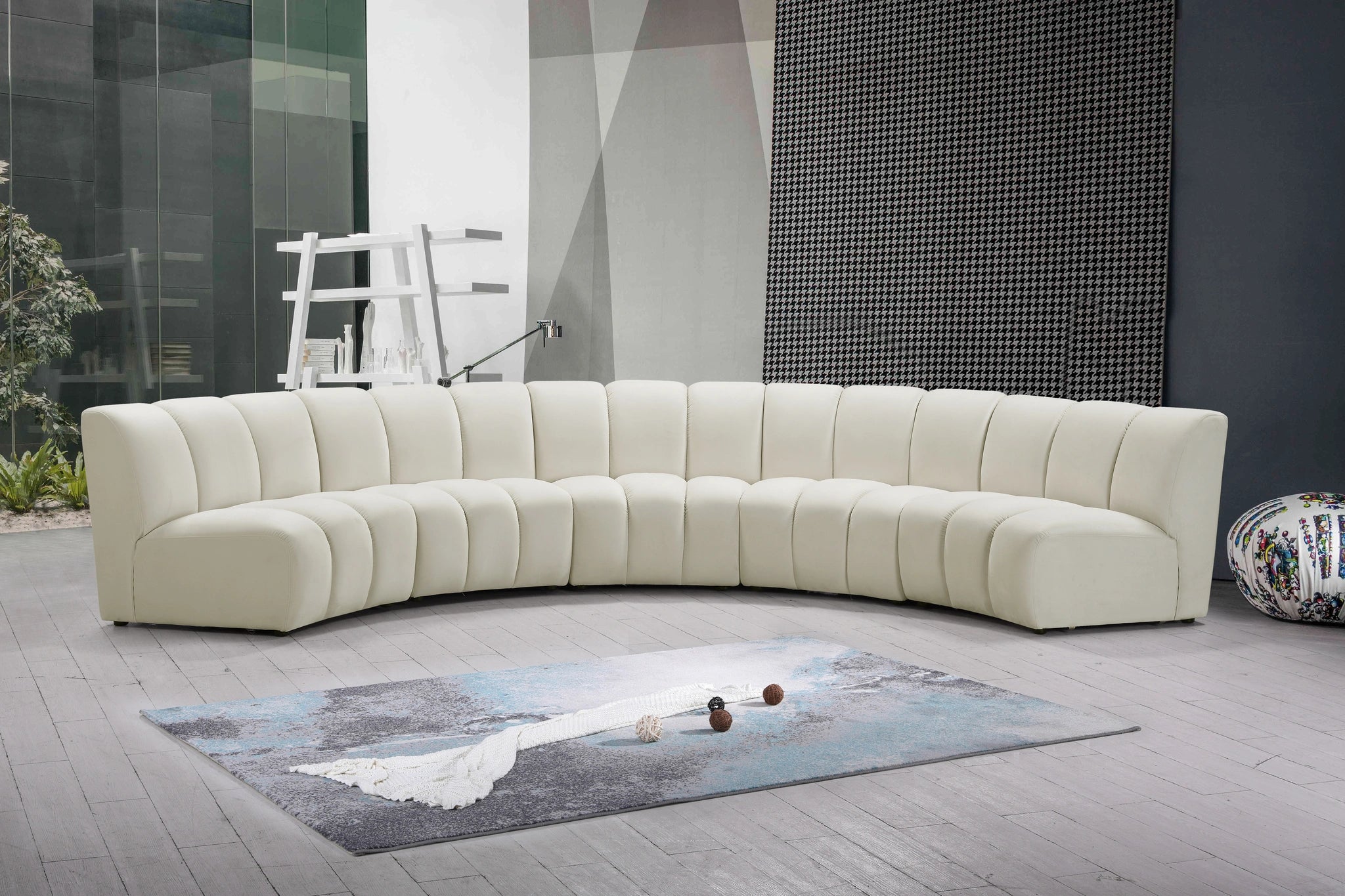 Infinity Cream Velvet 5pc. Modular Sectional