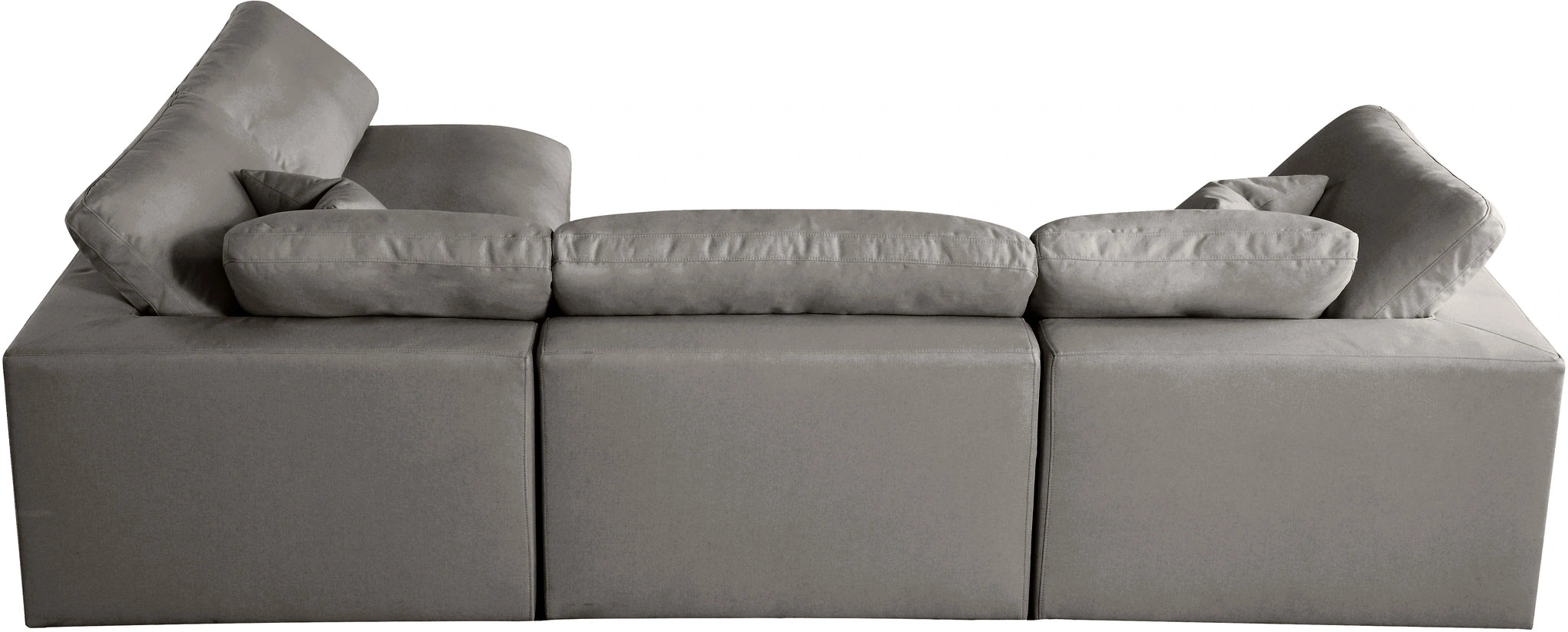 Plush Grey Velvet Standard Cloud Modular Sectional