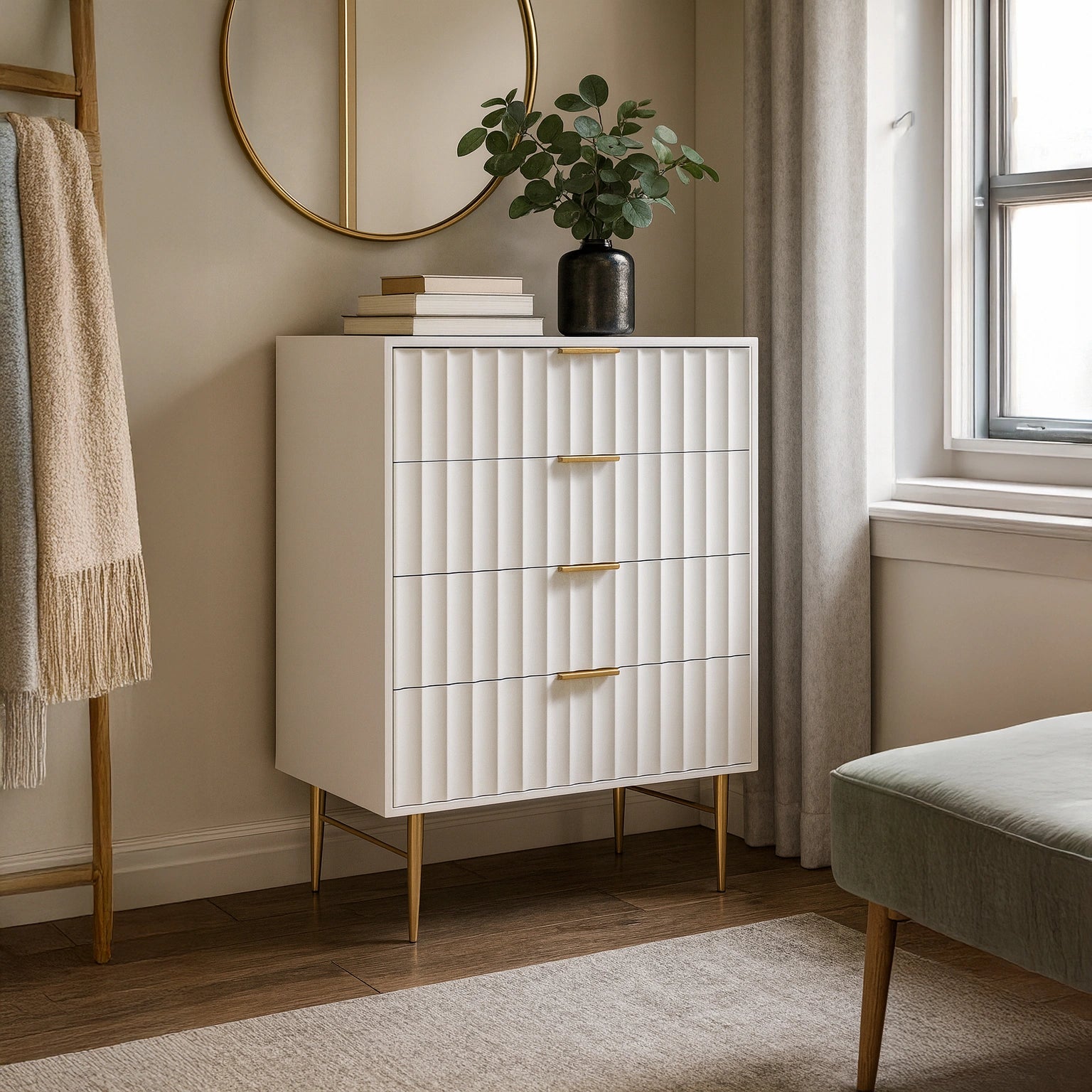 Modernist White Gloss Chest