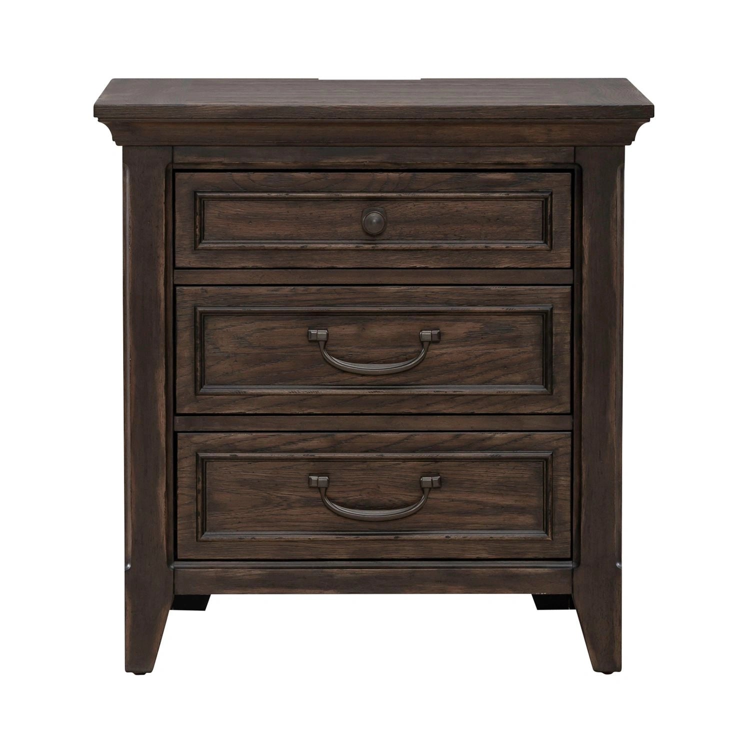 Paradise Valley Nightstand with Charging Station in Saddle Brown image