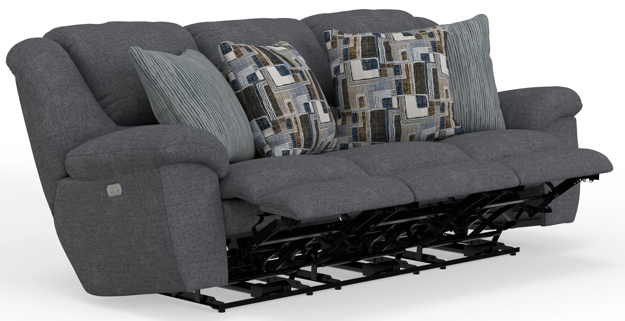 Trifecta Power Sofa w/3 Recliners and Drop Down Table