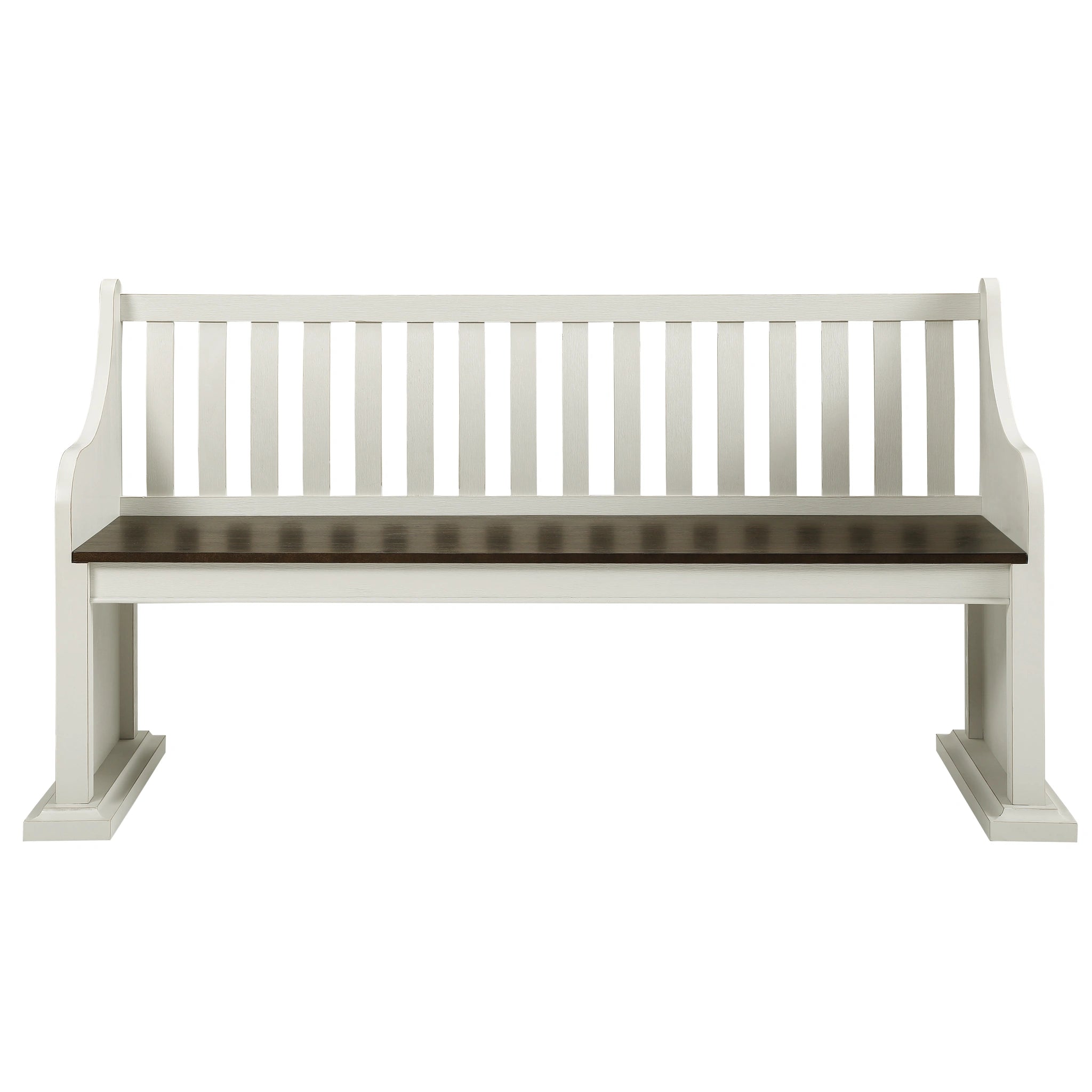 Steve Silver Joanna Bench with Back in Two-tone Ivory and Mocha
