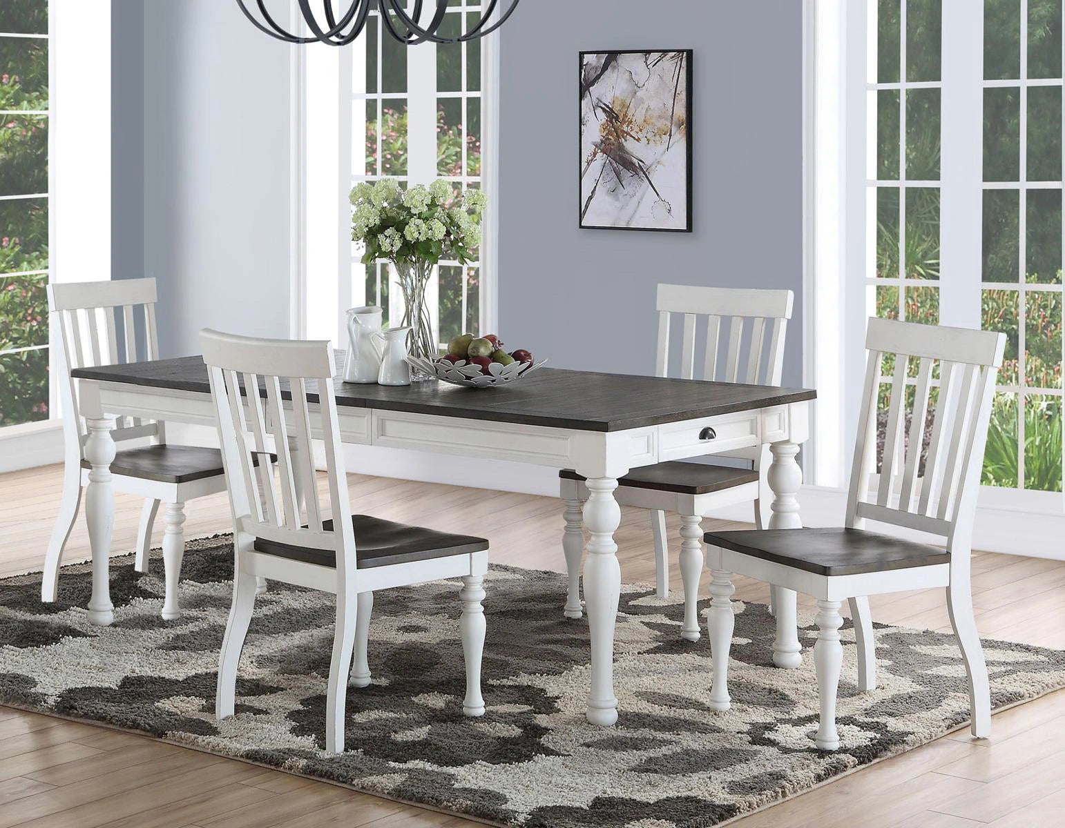 Steve Silver Joanna Dining Table in Two-tone Ivory and Mocha