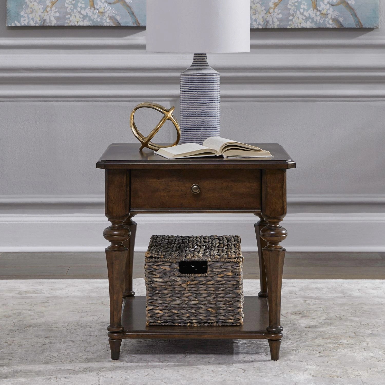 Arden Road Drawer End Table in Satin Cherry image