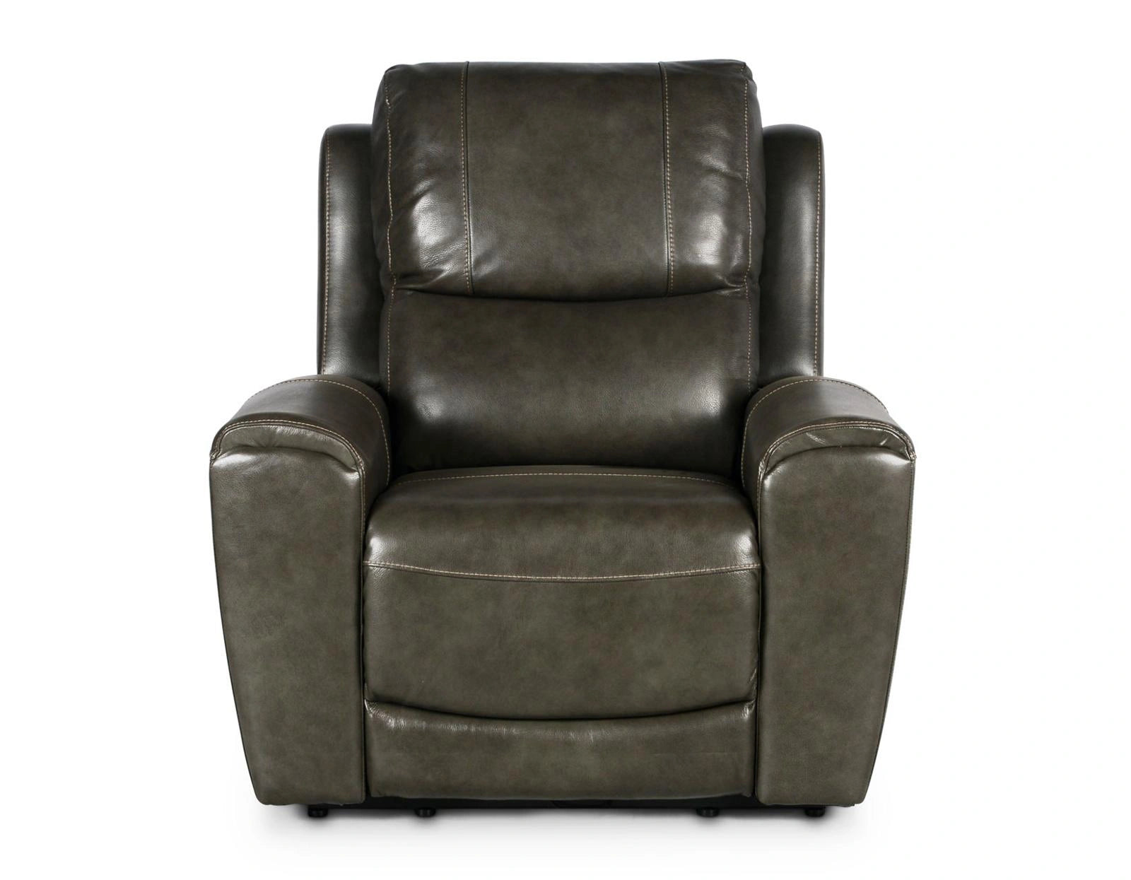 Steve Silver Laurel Leather Dual Power Recliner in Grey
