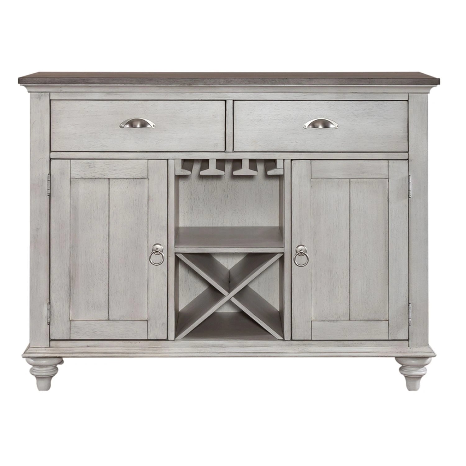 Ocean Isle Buffet in Antique White with Weathered Pine image