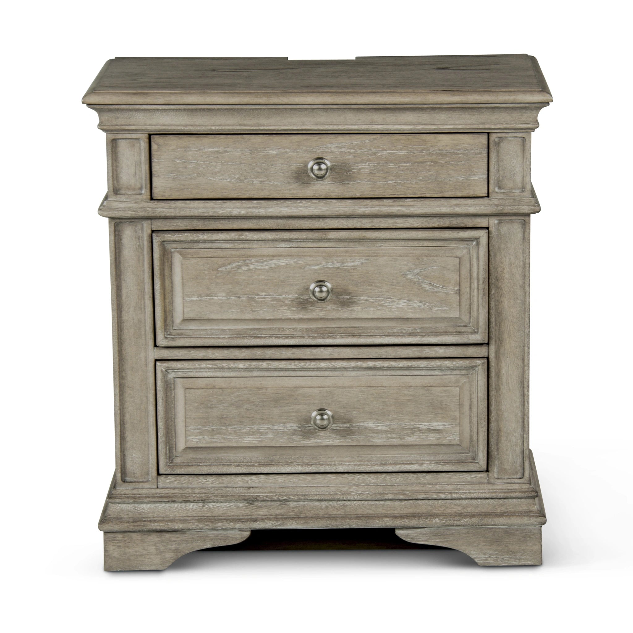 Steve Silver Highland Park 3 Drawer Nightstand in Waxed Driftwood
