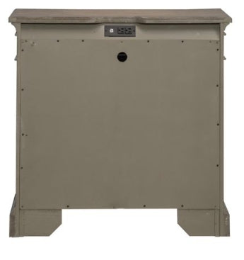 Liberty Furniture Town & Country Bedside Chest w/ Charging Station in Dusty Taupe - Luxury Home Furniture (MI)