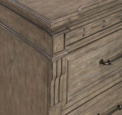 Liberty Furniture Town & Country Bedside Chest w/ Charging Station in Dusty Taupe - Luxury Home Furniture (MI)