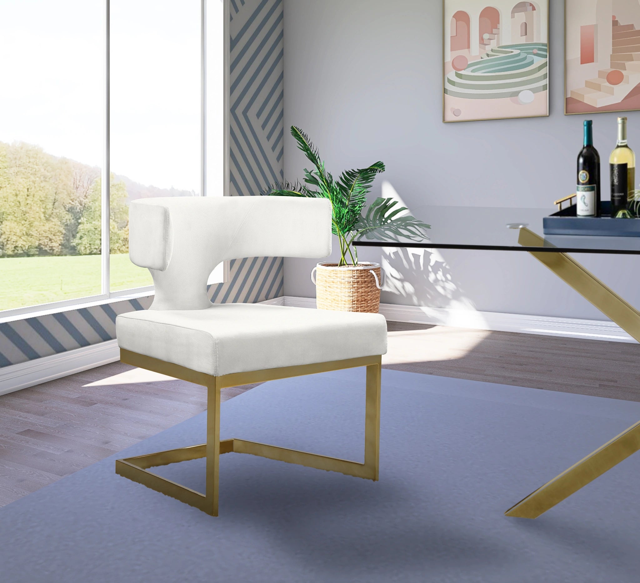 Alexandra Cream Velvet Dining Chair