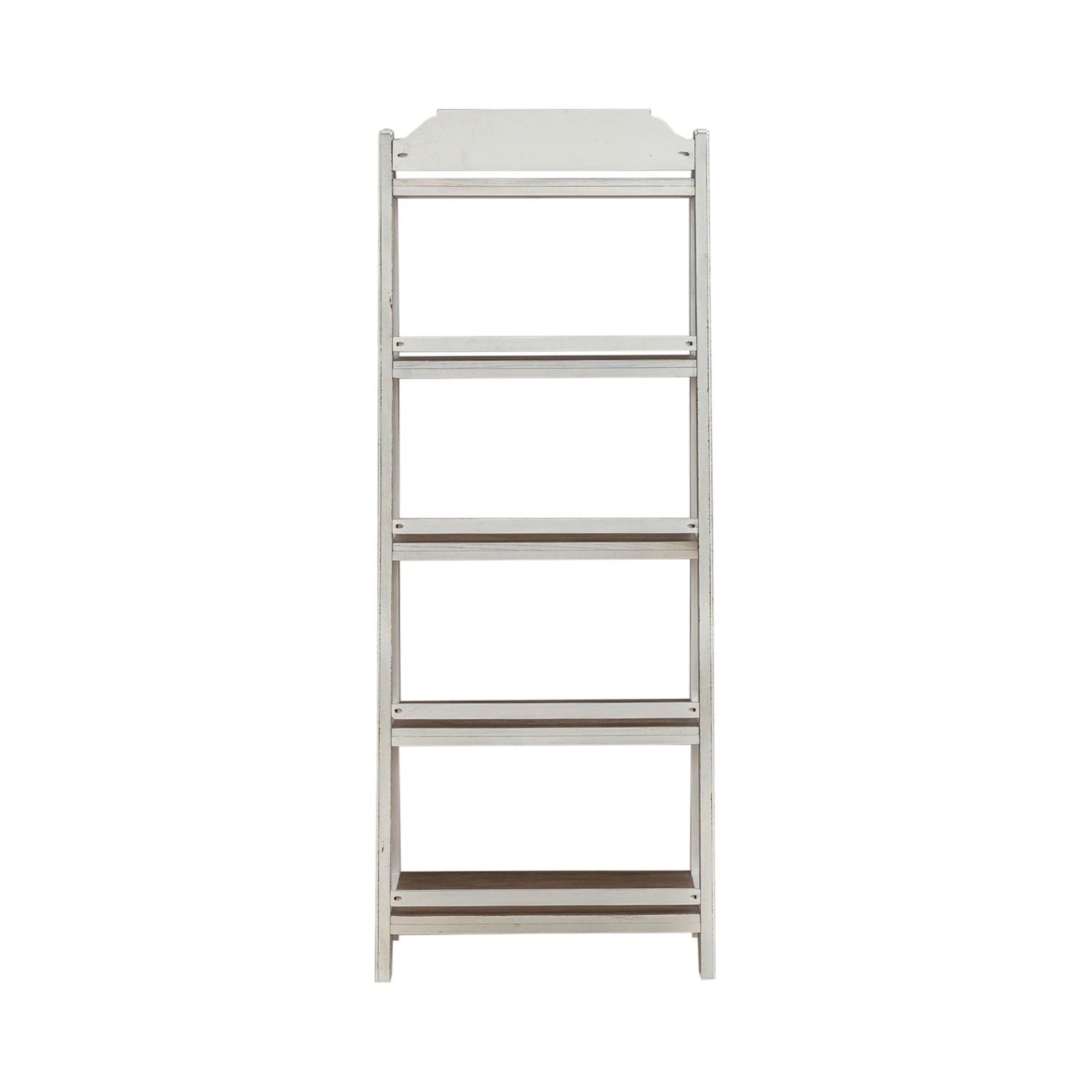 Magnolia Manor Leaning Pier Bookcase in Antique White & Weathered Bark image