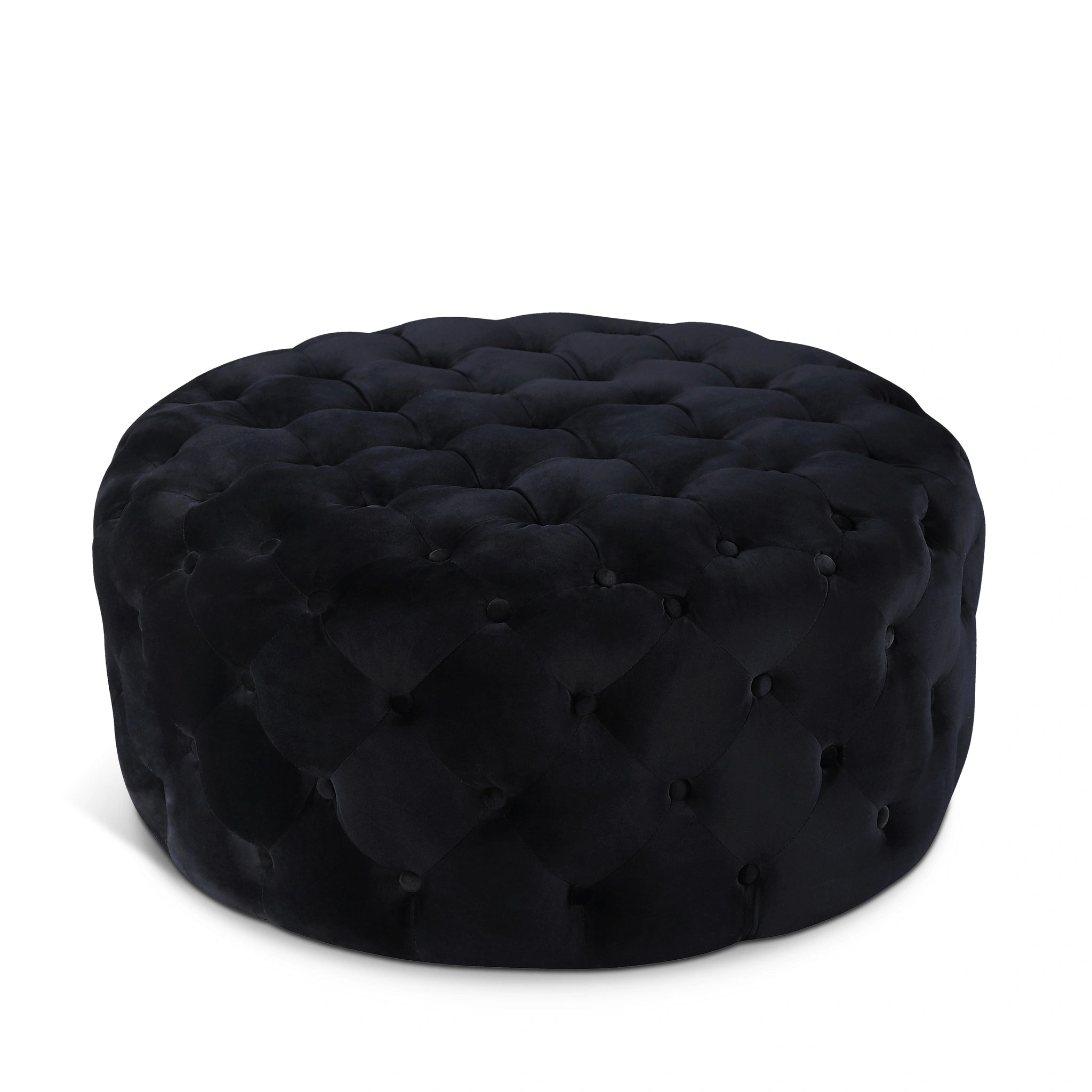 Addison Black Velvet Ottoman/Bench