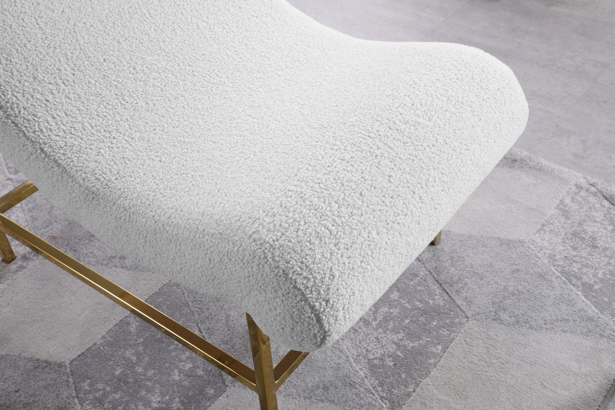 Nube White Faux Sheepskin Fur Accent Chair