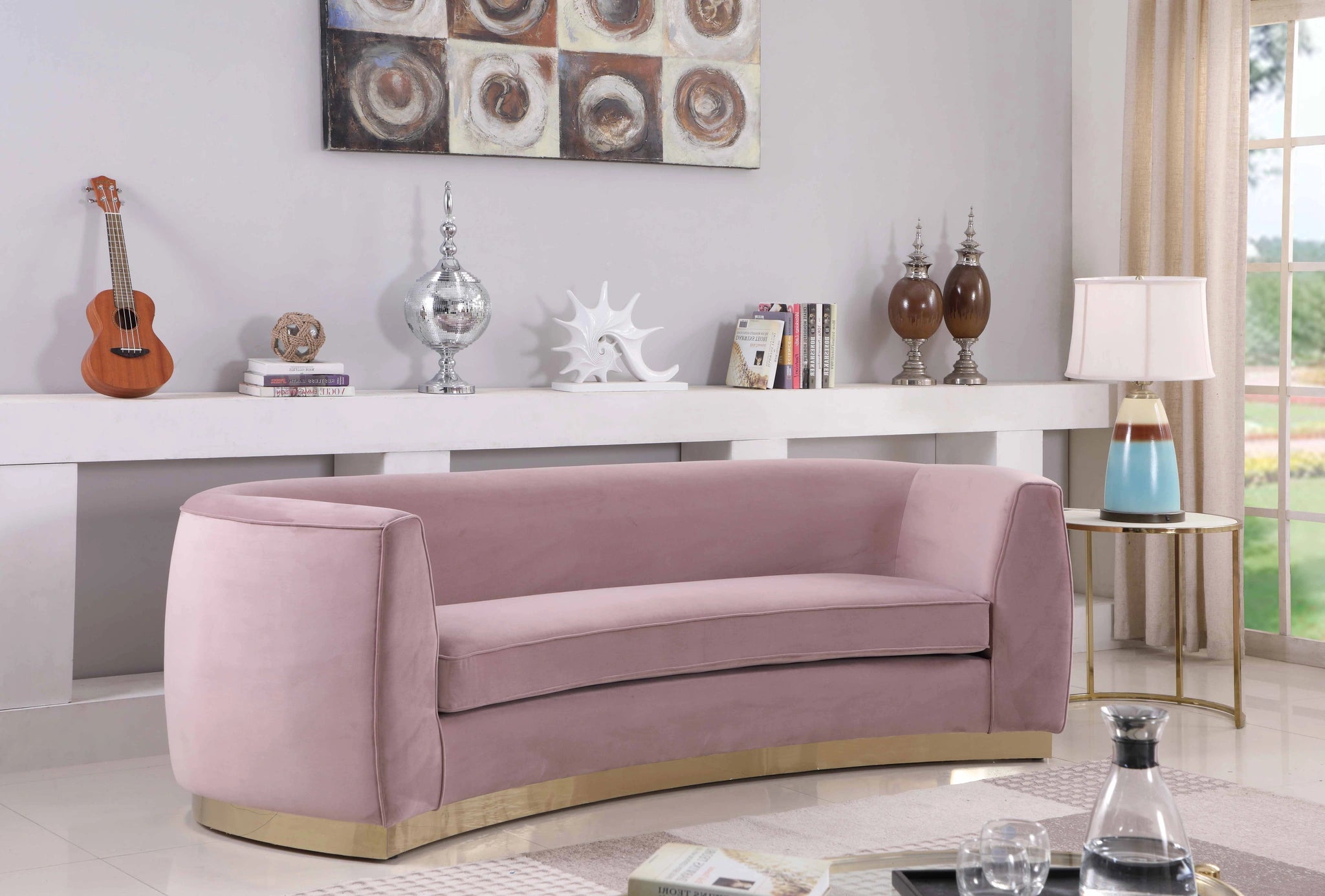 Julian Pink Velvet Sofa
