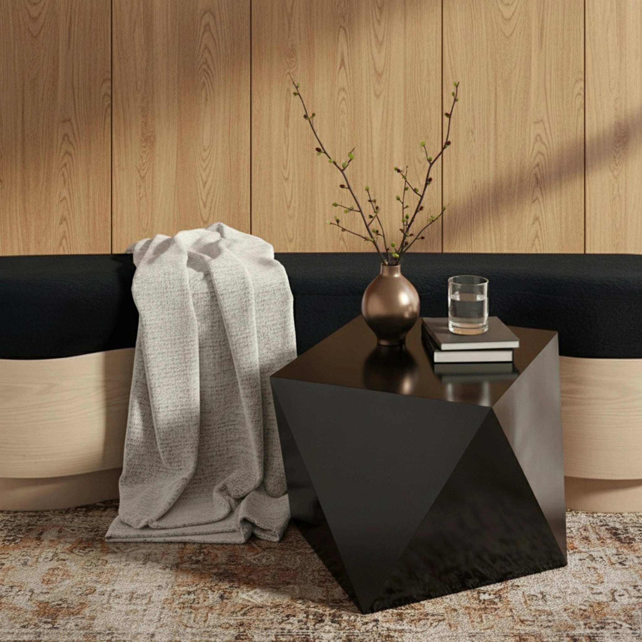 Gemma Matte Black End Table
