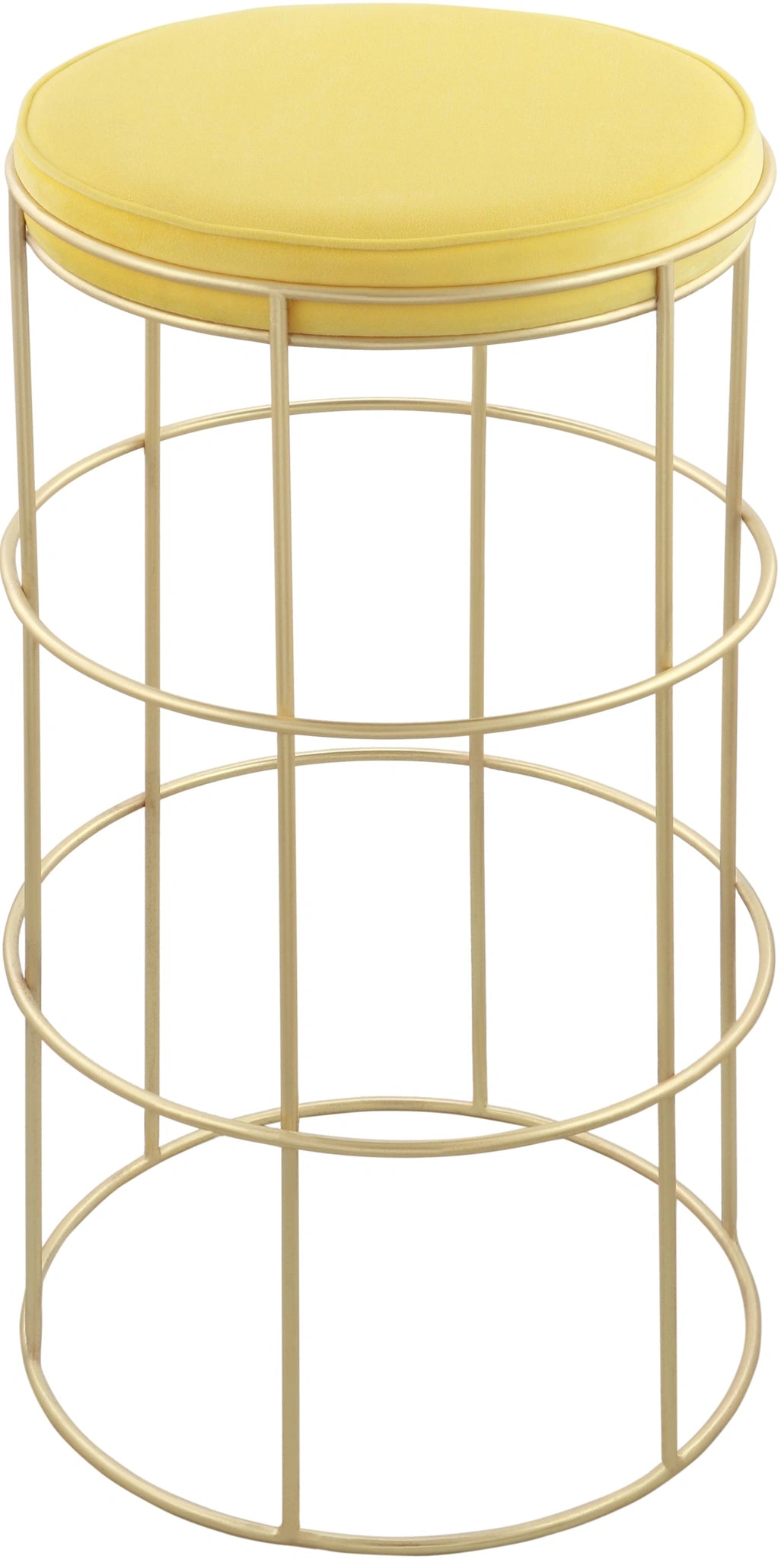 Rebar Yellow Velvet Counter Stool