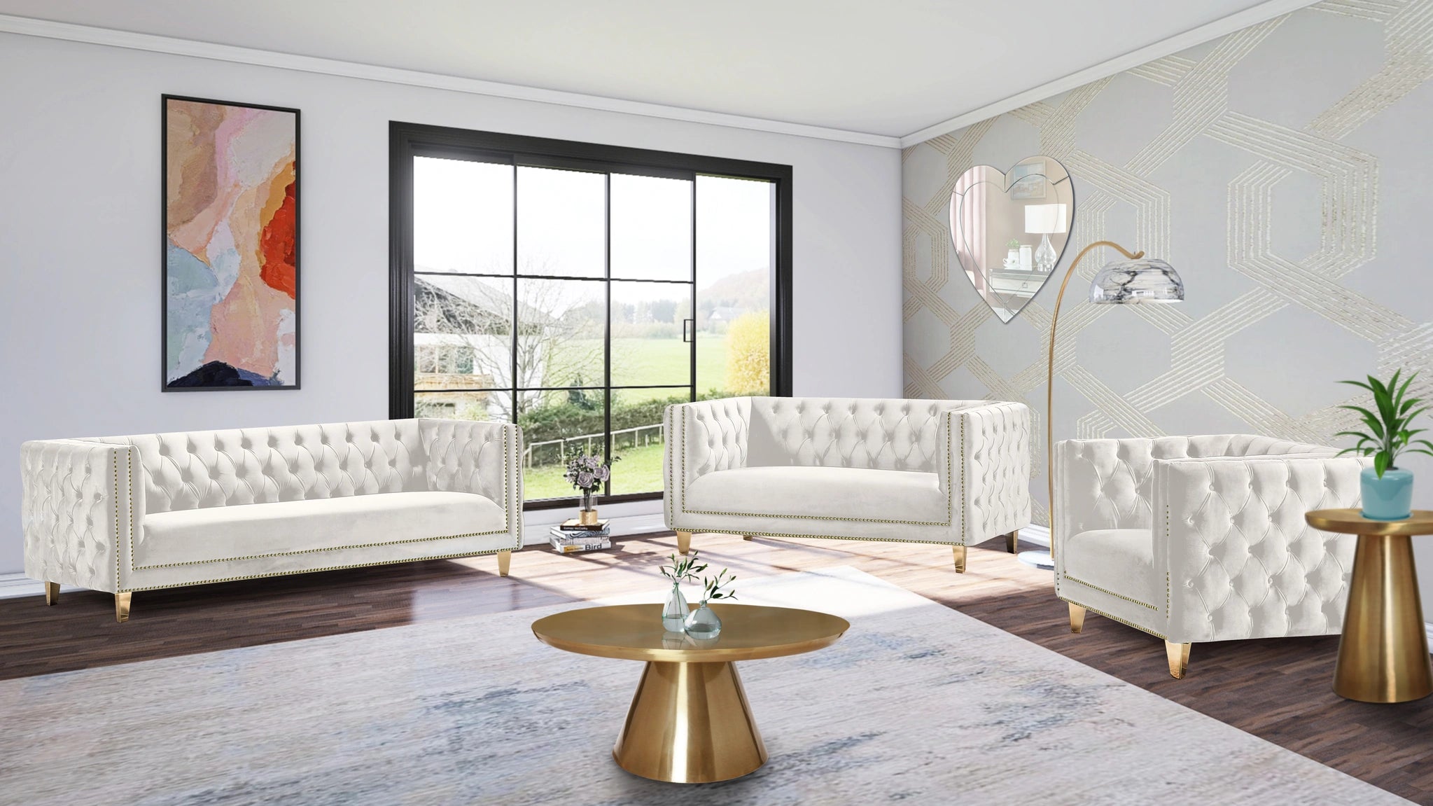 Michelle Cream Velvet Chair