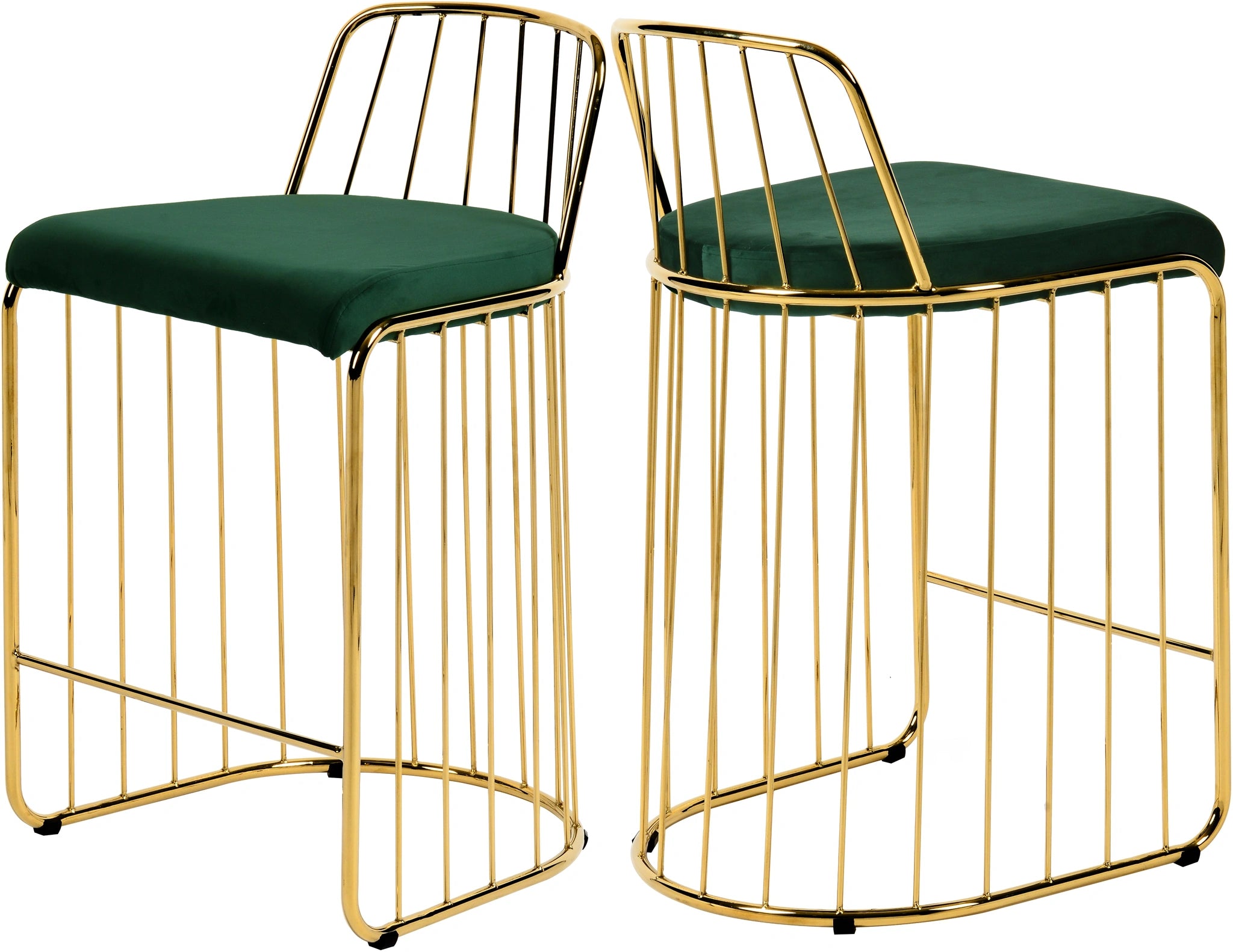 Gio Green Velvet Stool