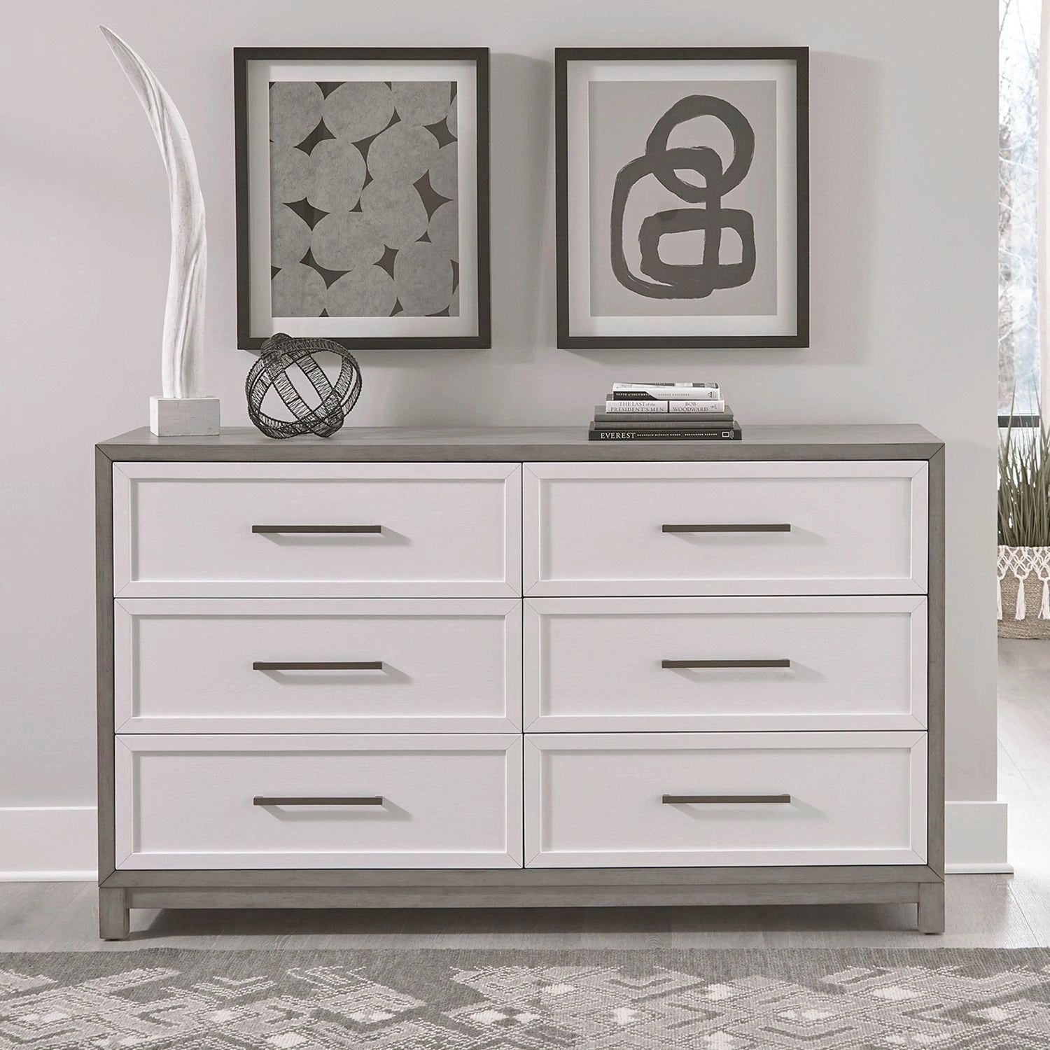 Palmetto Heights 6 Drawer Dresser in Shell White and Driftwood image