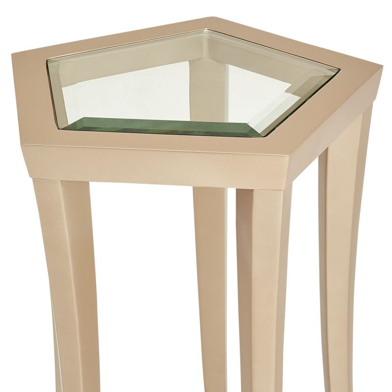 AICO La Rachelle Chairside Table in Medium Champagne - Luxury Home Furniture (MI)