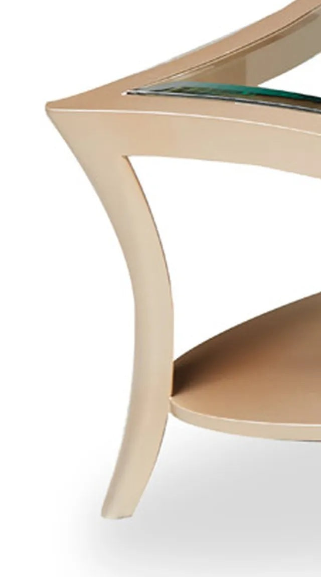 AICO Malibu Crest Cocktail Table w/Glass in Chardonnay - Luxury Home Furniture (MI)