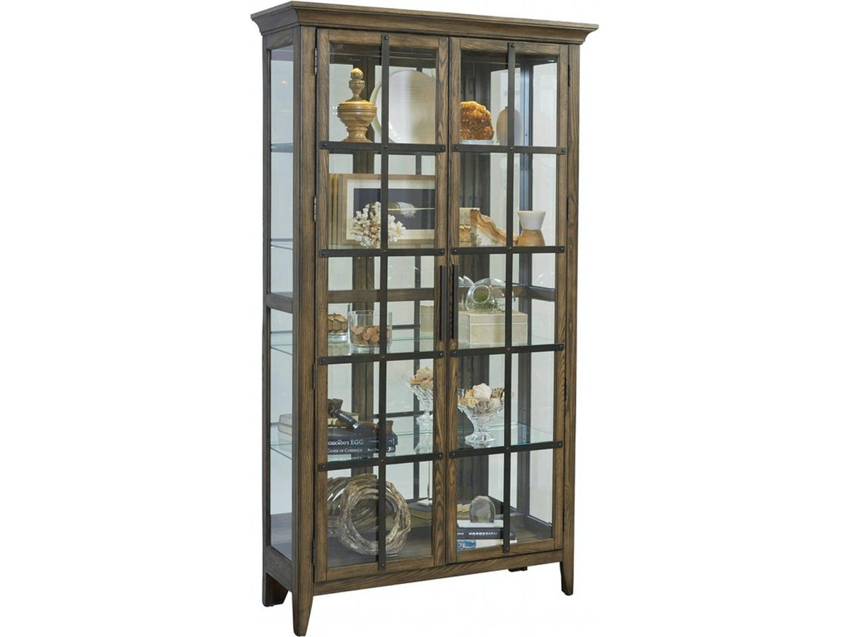 Pulaski Two Door Curio in Medium Brown