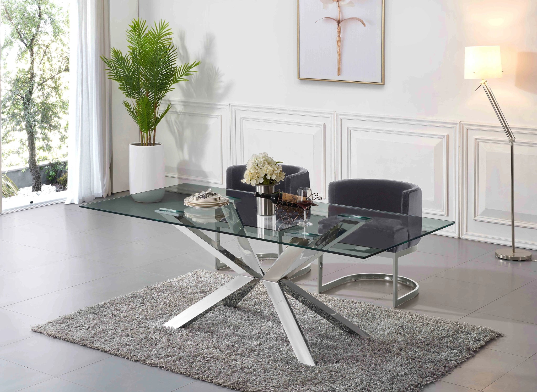 Gianna Grey Velvet Dining Chair