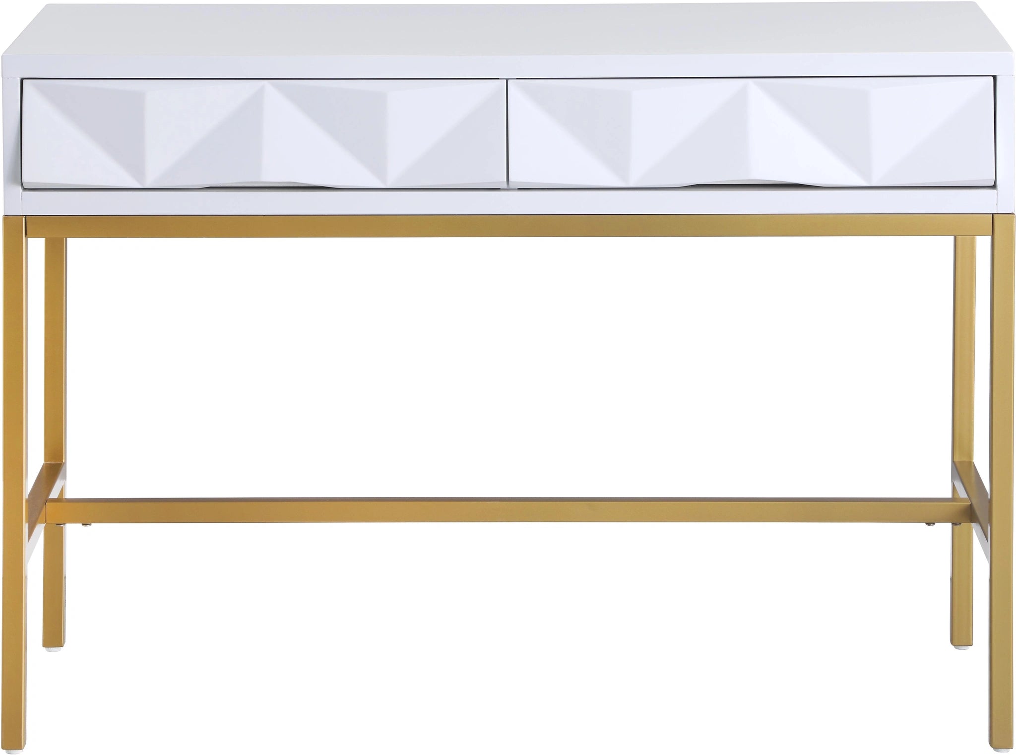 Pandora White Laquer with Gold Console Table