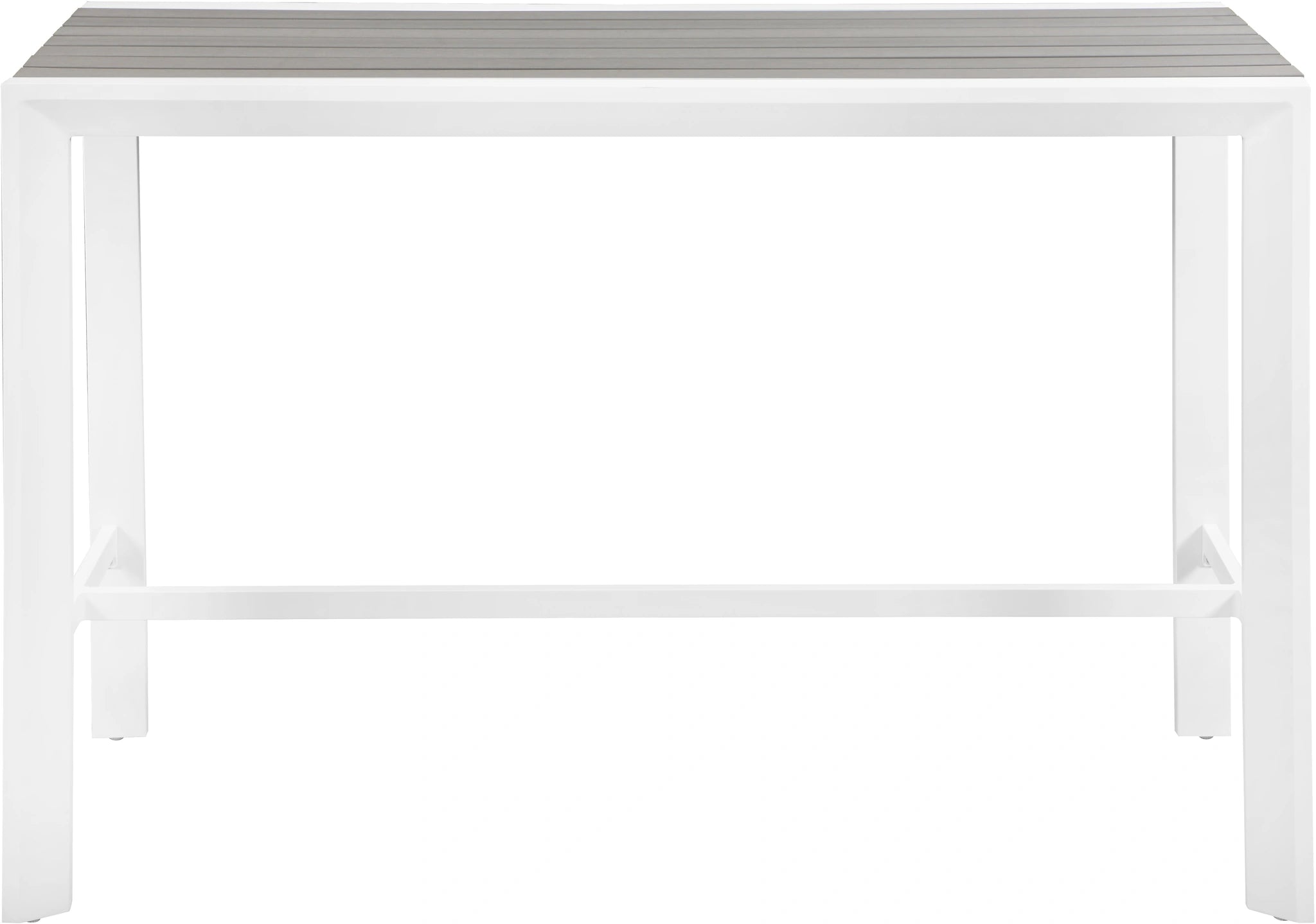 Nizuc Grey manufactured wood Outdoor Patio Aluminum Rectangle Bar Table