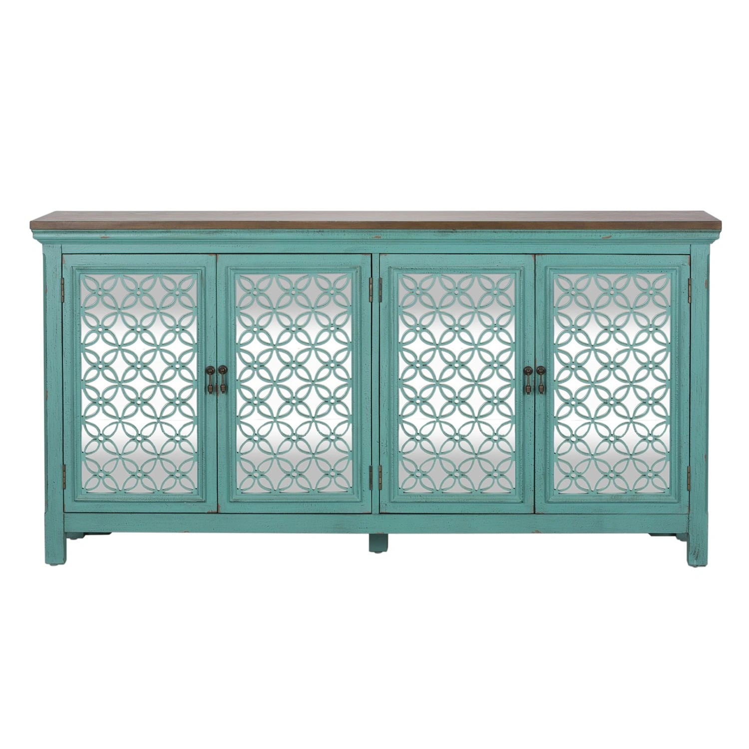 Kensington 4 Door Accent Cabinet in Turquoise image