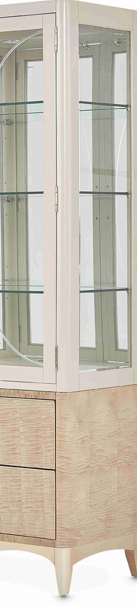 AICO Malibu Crest Display Cabinet in Chardonnay - Luxury Home Furniture (MI)