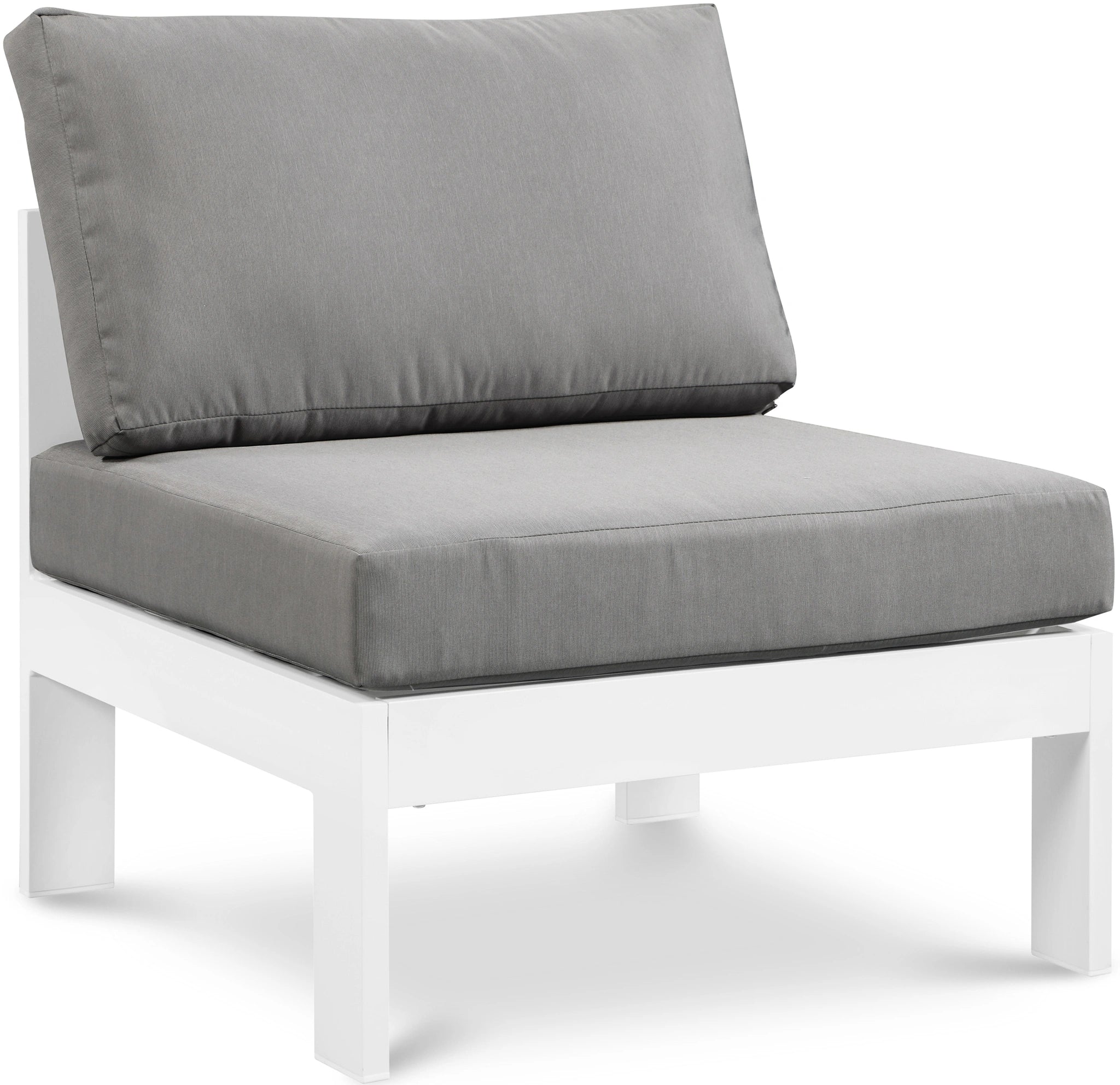 Nizuc Grey Waterproof Fabric Outdoor Patio Aluminum Armless Chair