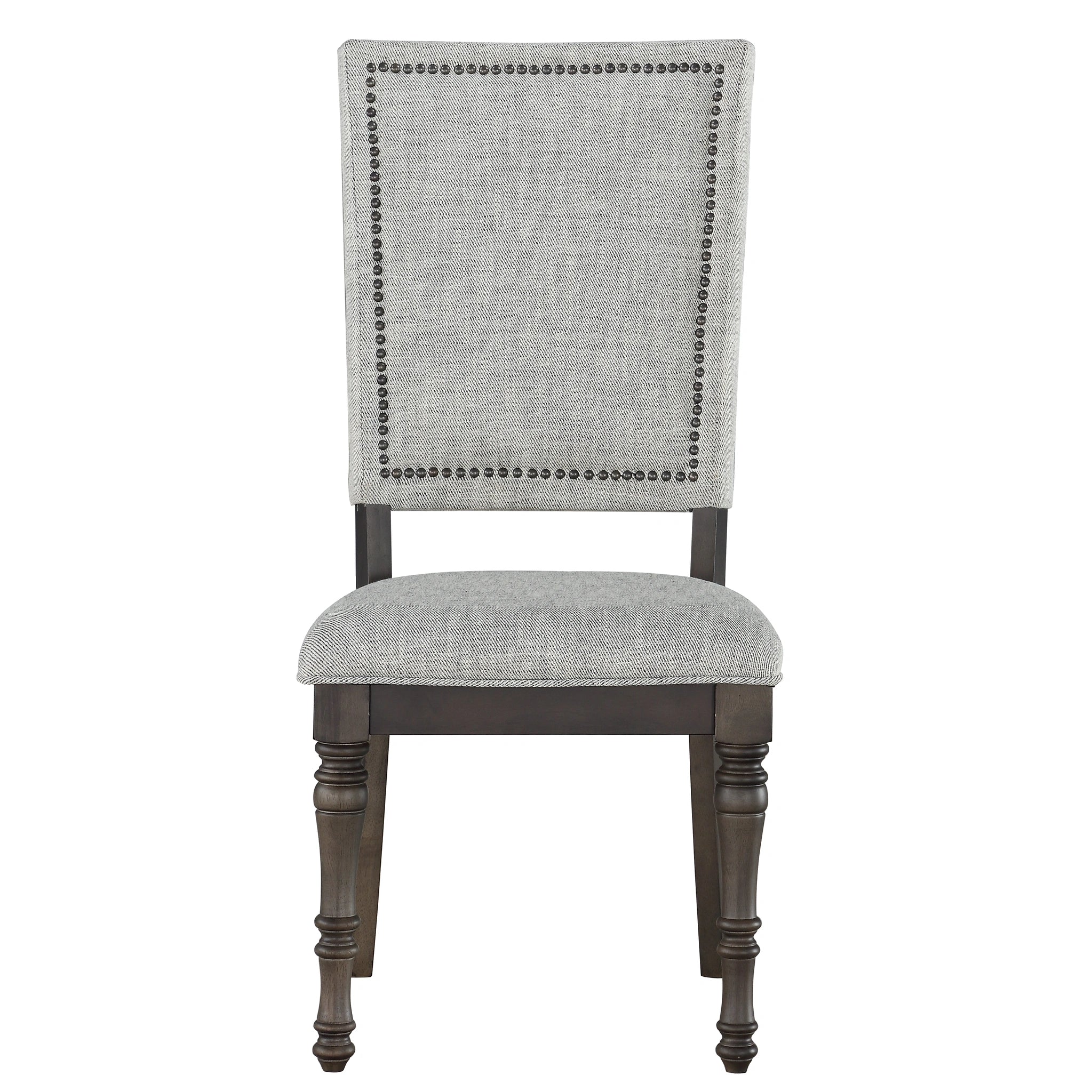 Steve Silver Linnett Upholstered Back Side Chair in Slate