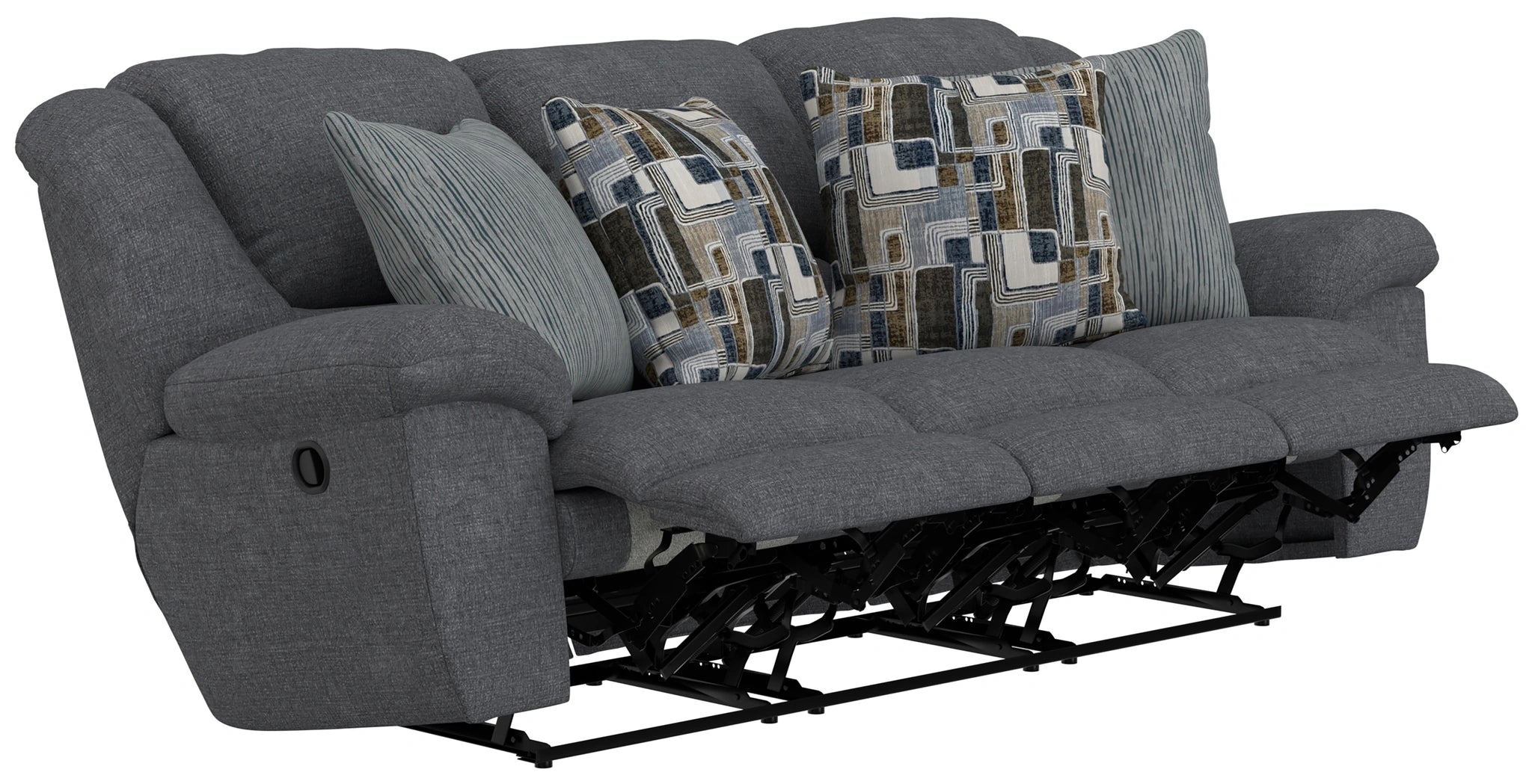 Trifecta Sofa w/3 Recliners and Drop Down Table