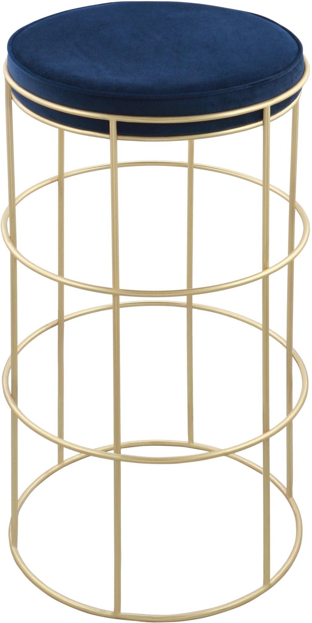 Rebar Navy Velvet Counter Stool