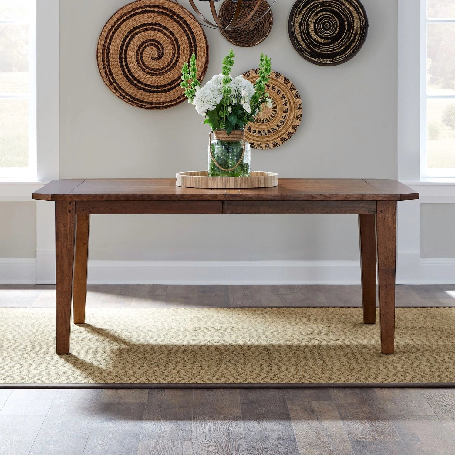 Hearthstone Rectangular Leg Table in Rustic Oak Finish image
