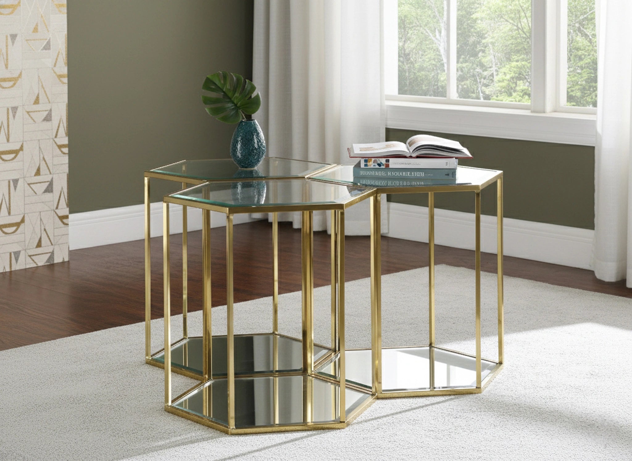 Sei Brushed Gold End Table