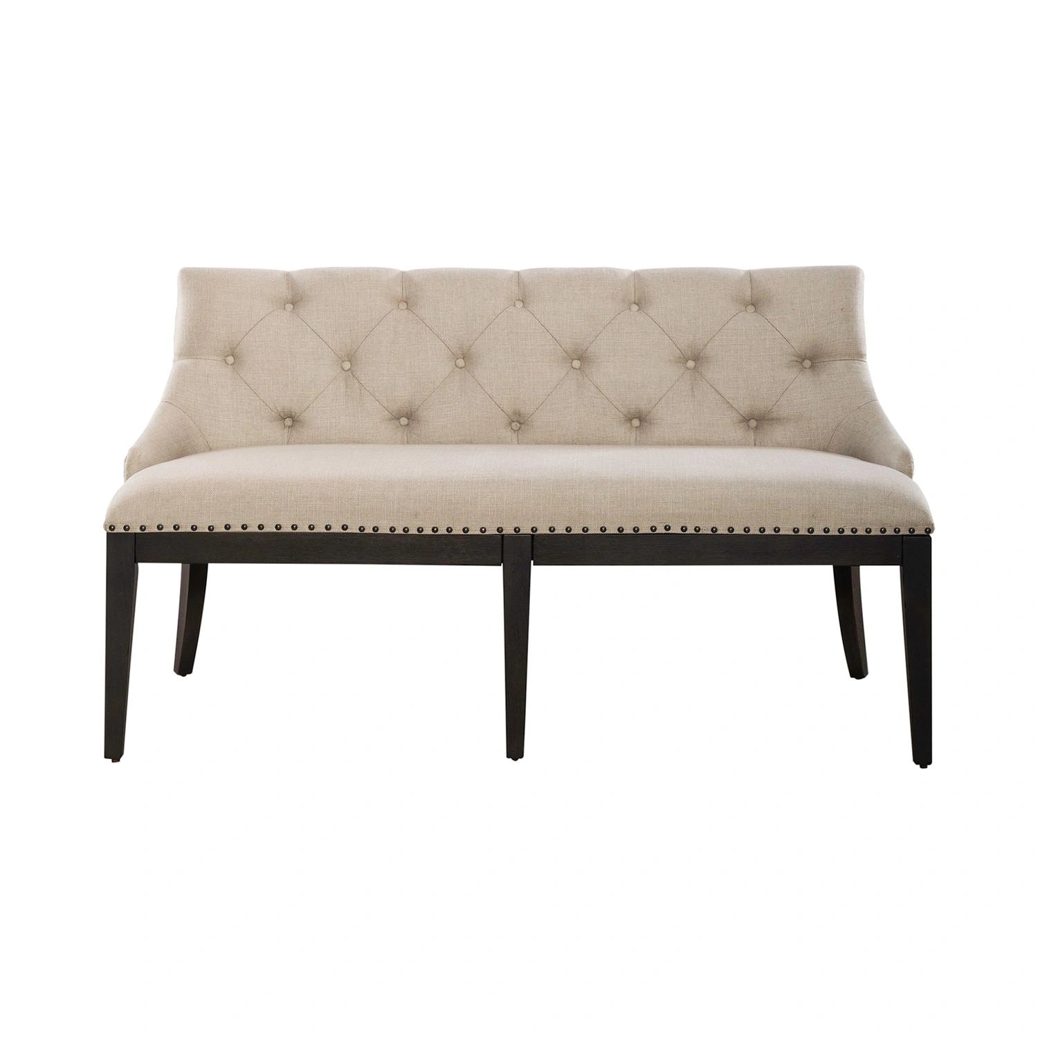 Americana Farmhouse Uph Shelter Dining Bench in Dusty Taupe & Black image