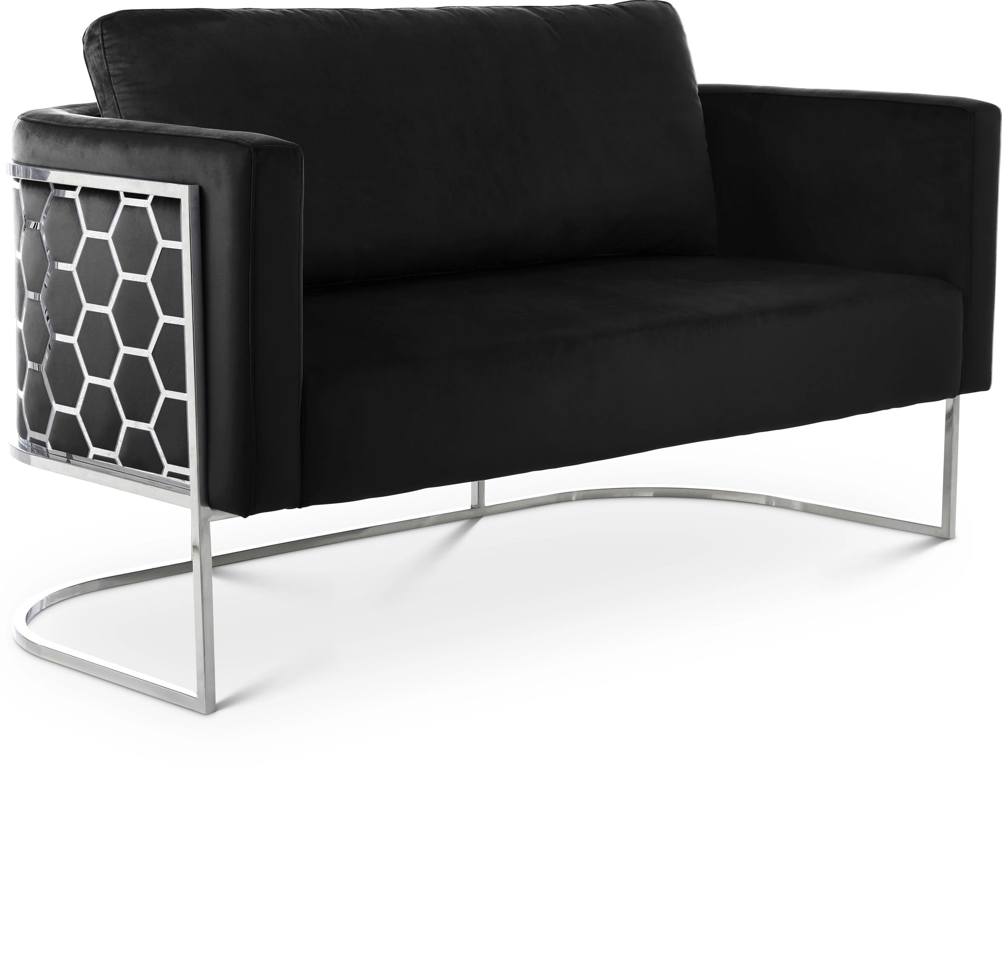 Casa Black Velvet Loveseat