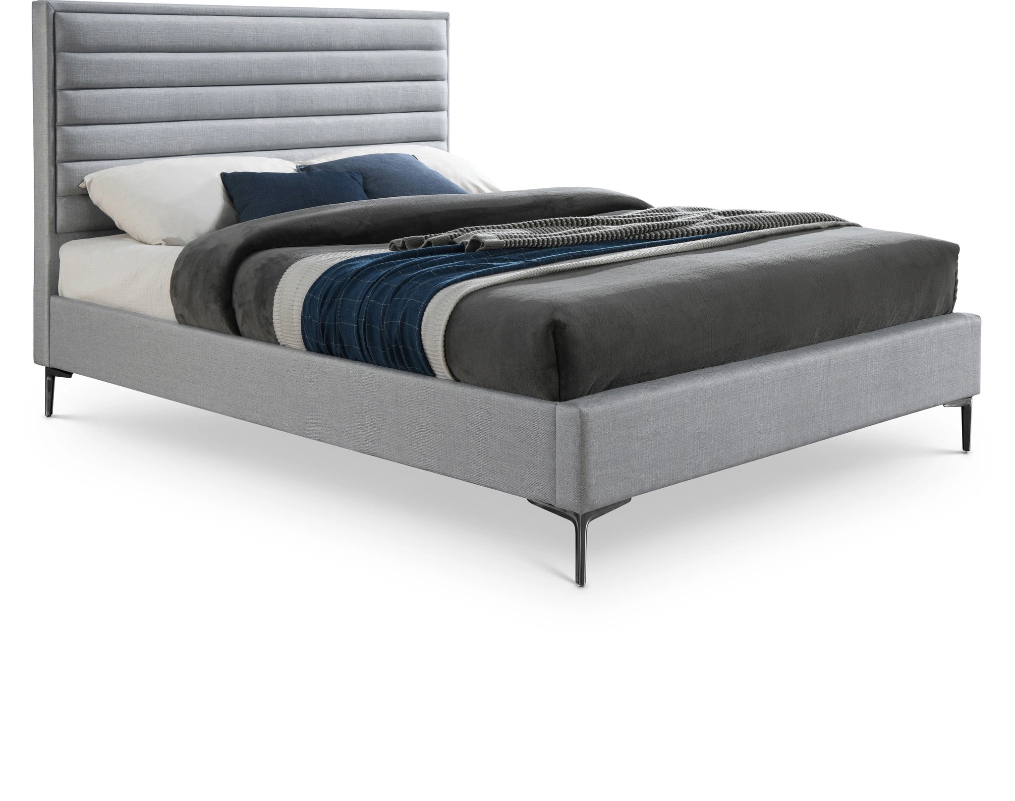 Hunter Grey Linen King Bed