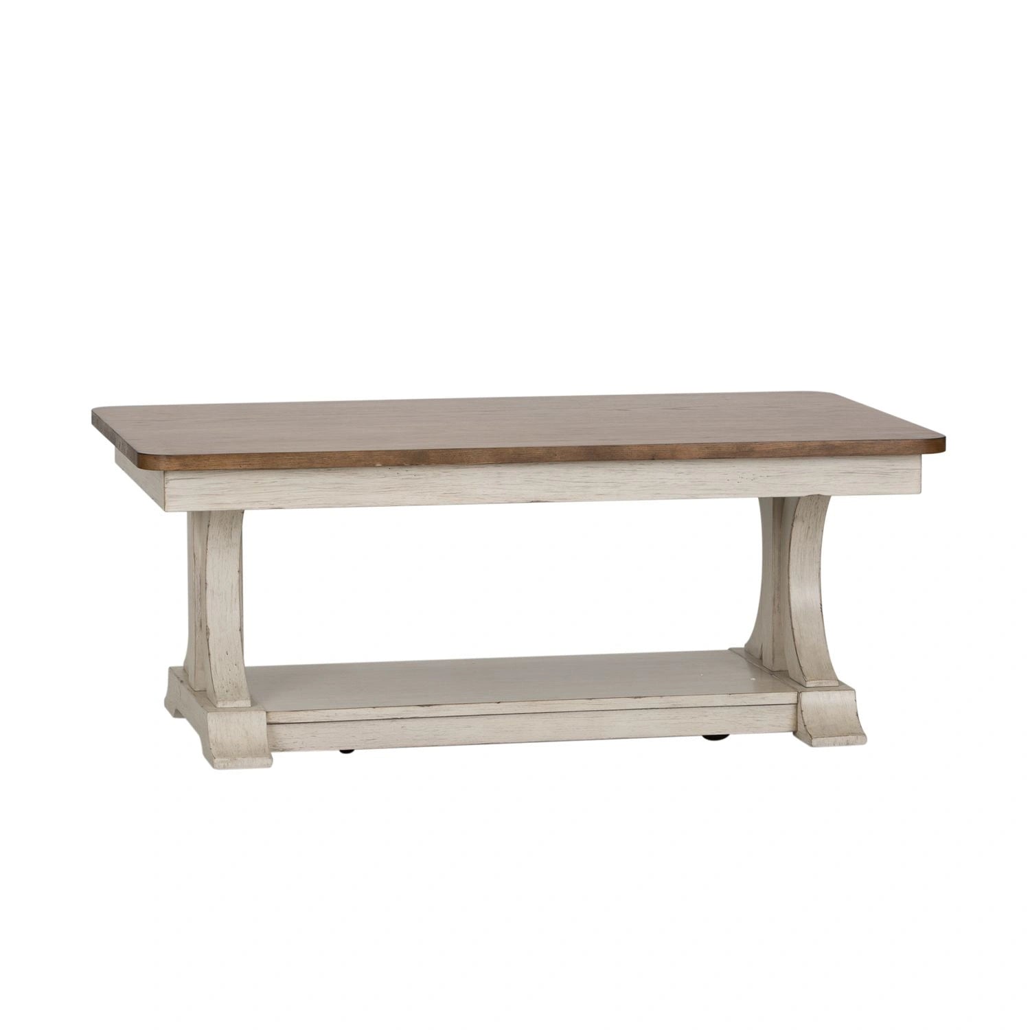 Farmhouse Reimagined Rectangular Cocktail Table in Antique White image