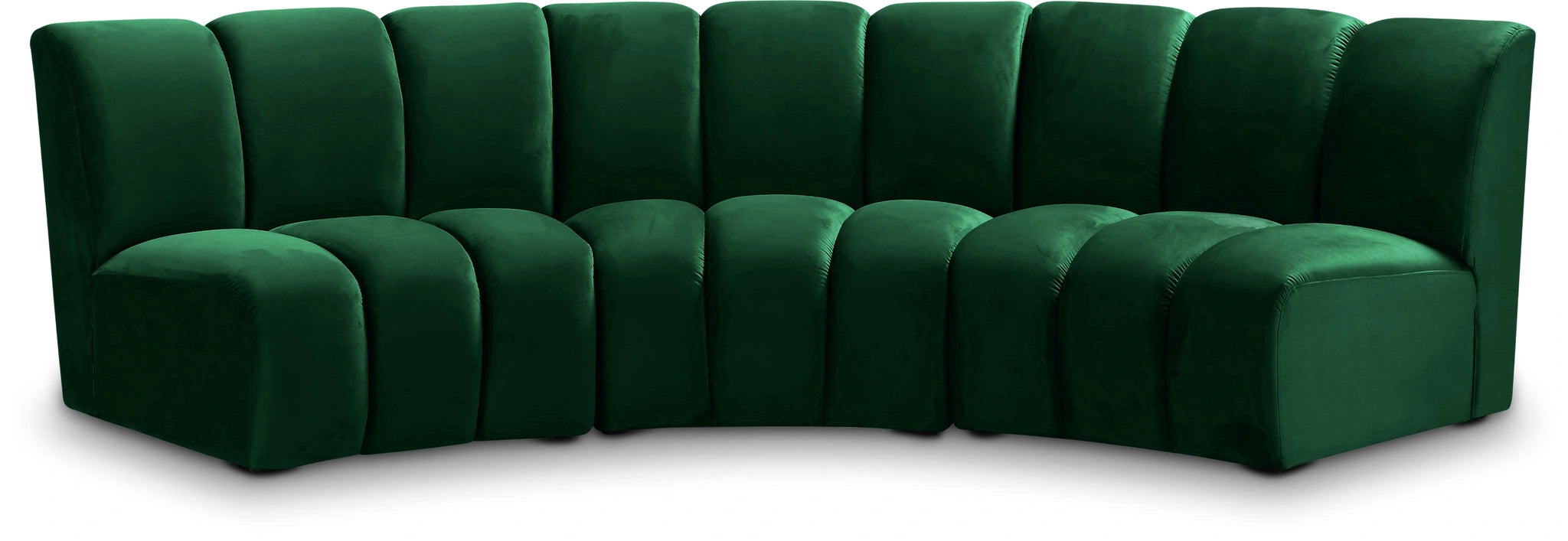 Infinity Green Velvet 3pc. Modular Sectional